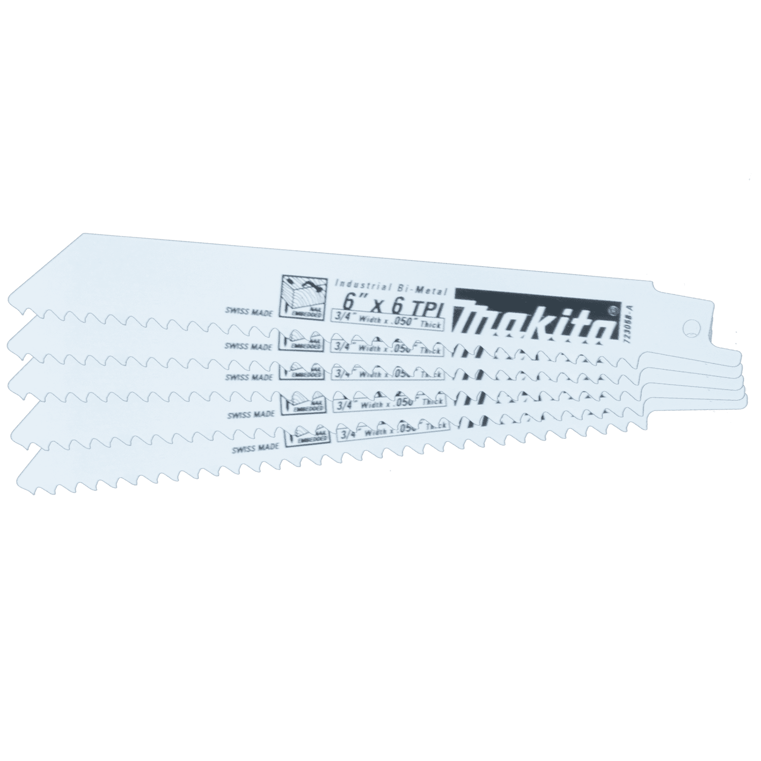 Picture of 6" Wood Cutting Recipro Saw Blade, 6TPI, 5/pk