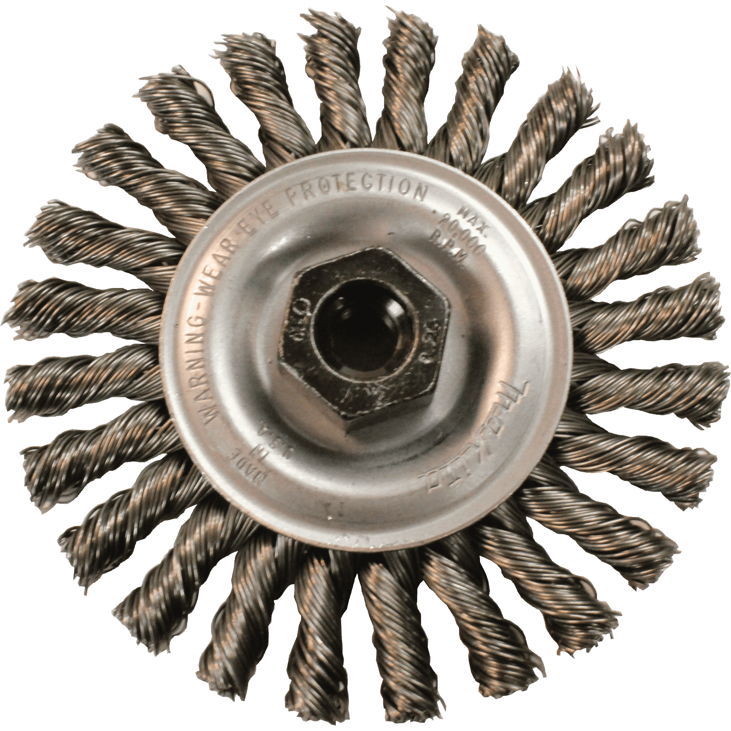 Picture of 4" Knot Cable Twist Wire Wheel, M10 x 1.25
