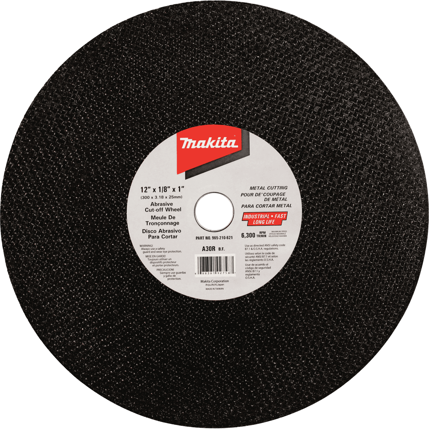 Picture of 12" Abrasive Cut-Off Wheel, Ferrous Metals, 10/pk