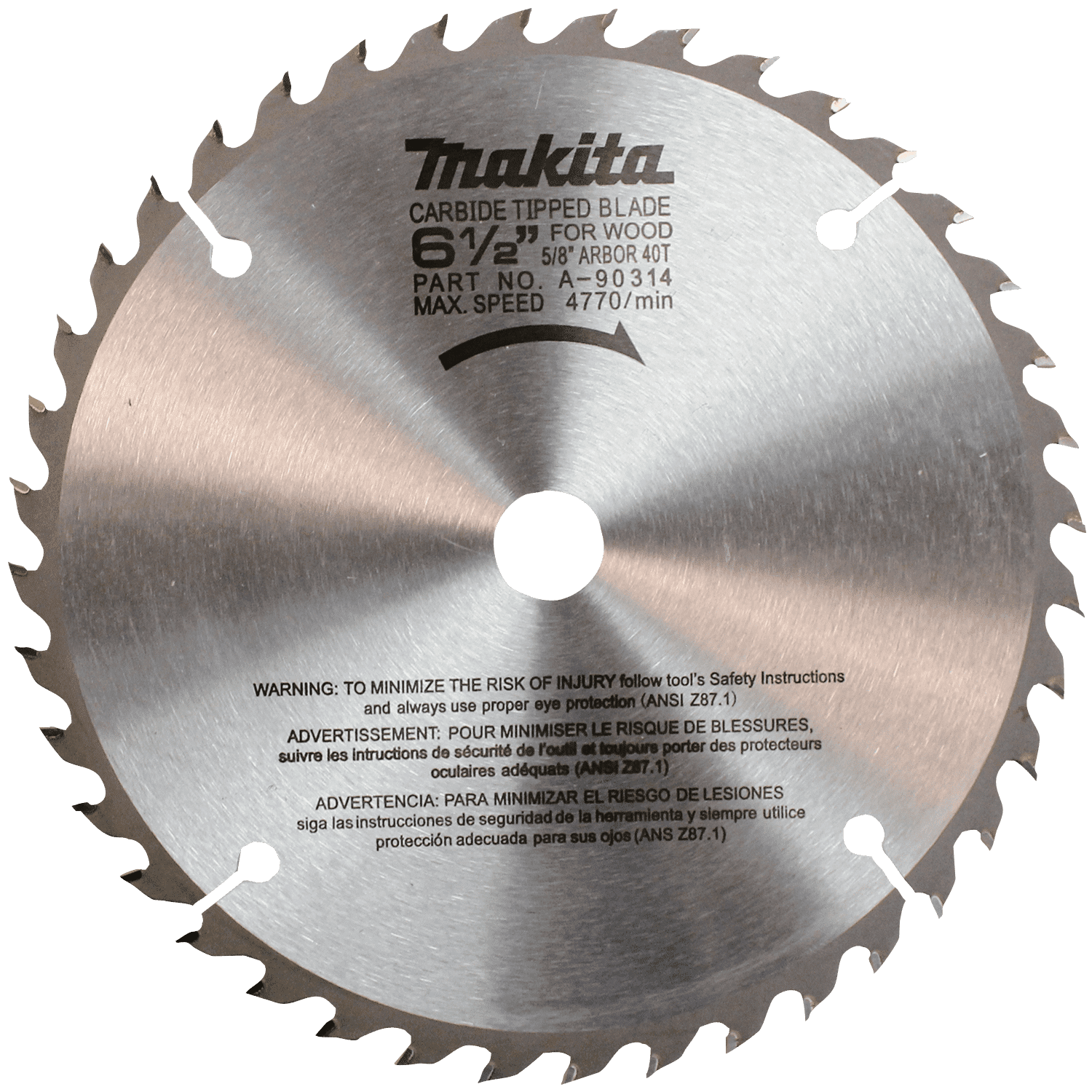 Picture of 6-1/2" 40T Carbide-Tipped Circular Saw Blade, General Purpose