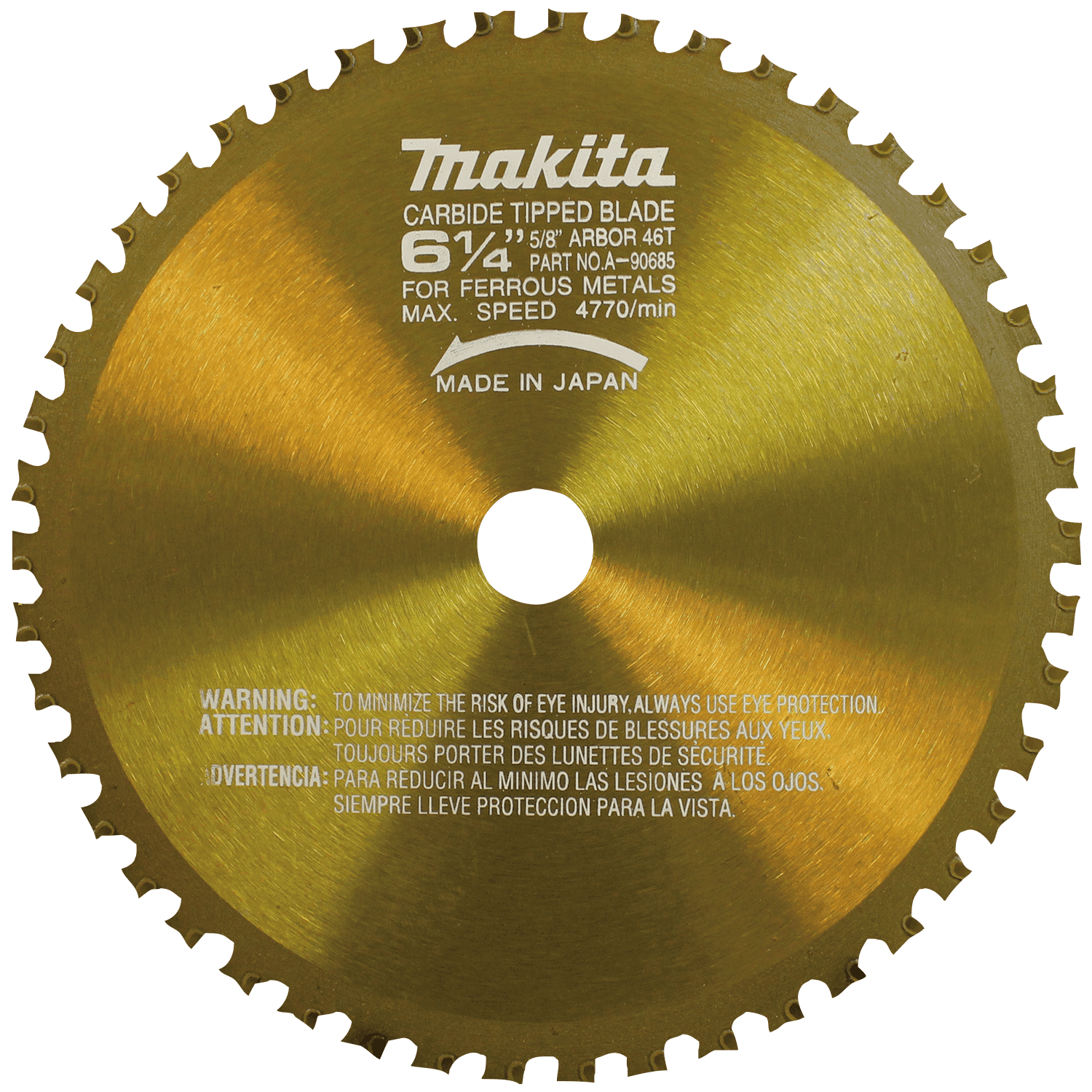 Picture of 6-1/4" 46T Carbide-Tipped Saw Blade, Metal/General Purpose