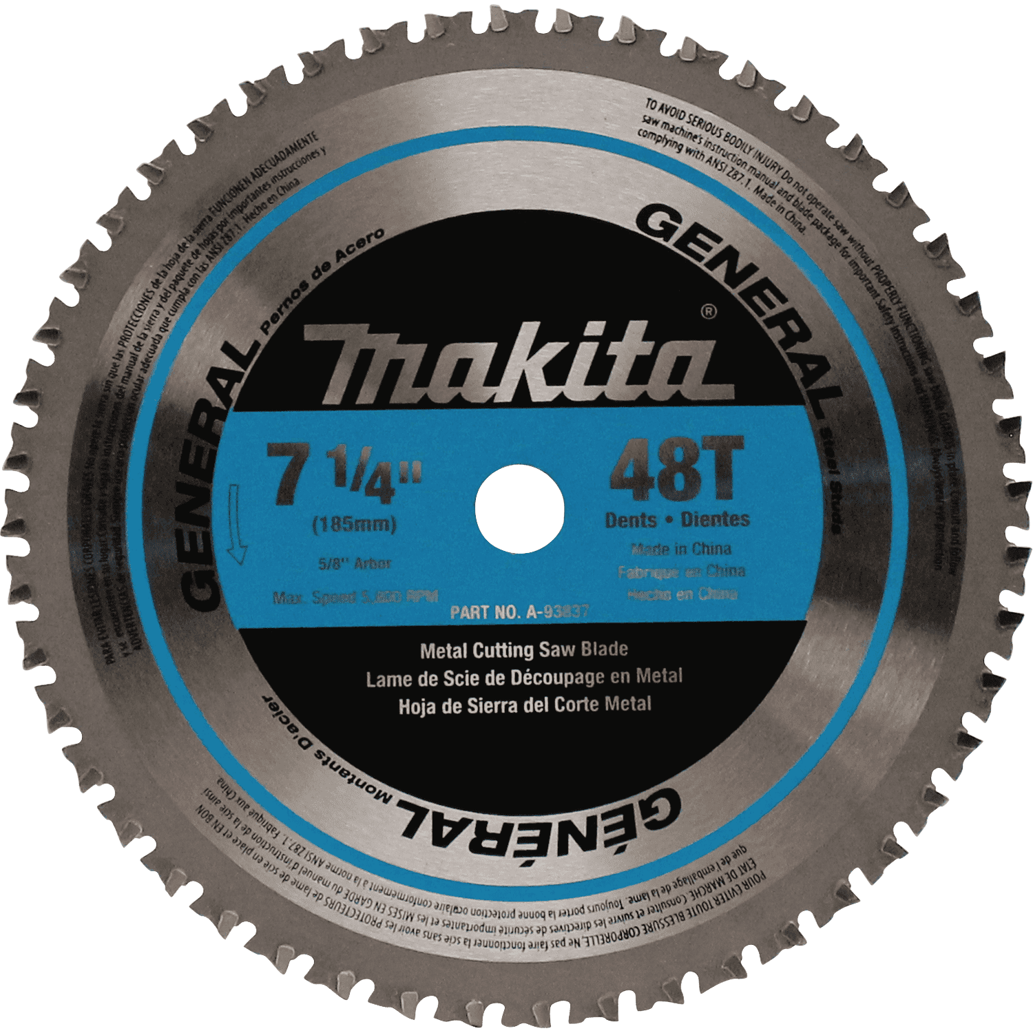 Picture of 7-1/4" 48T Carbide-Tipped Saw Blade, Ferrous Metal