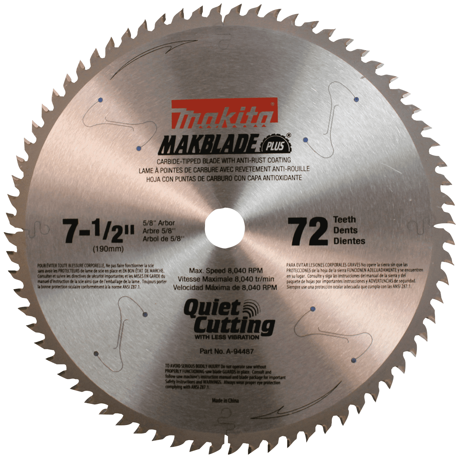 Picture of 7-1/2" 72T Carbide-Tipped Miter Saw Blade