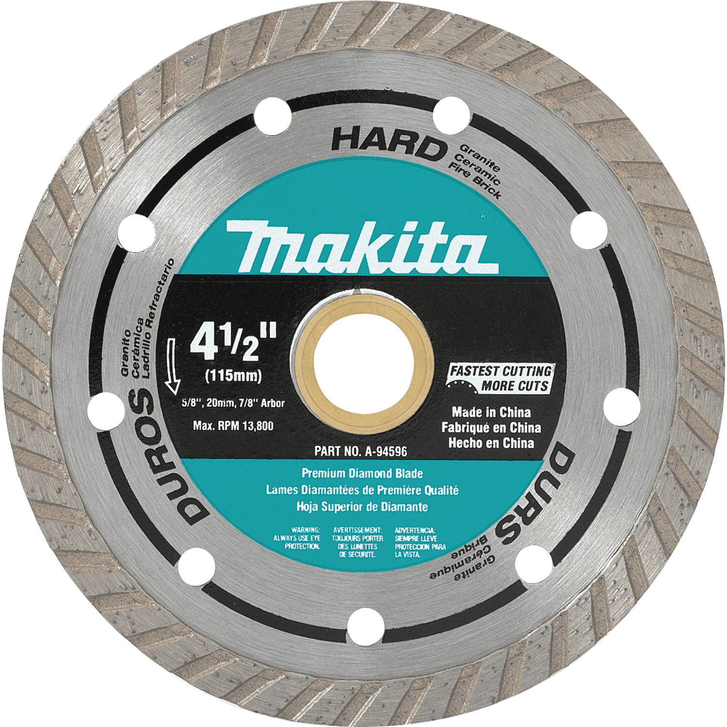 Picture of 4-1/2" Diamond Blade, Turbo, Hard Material