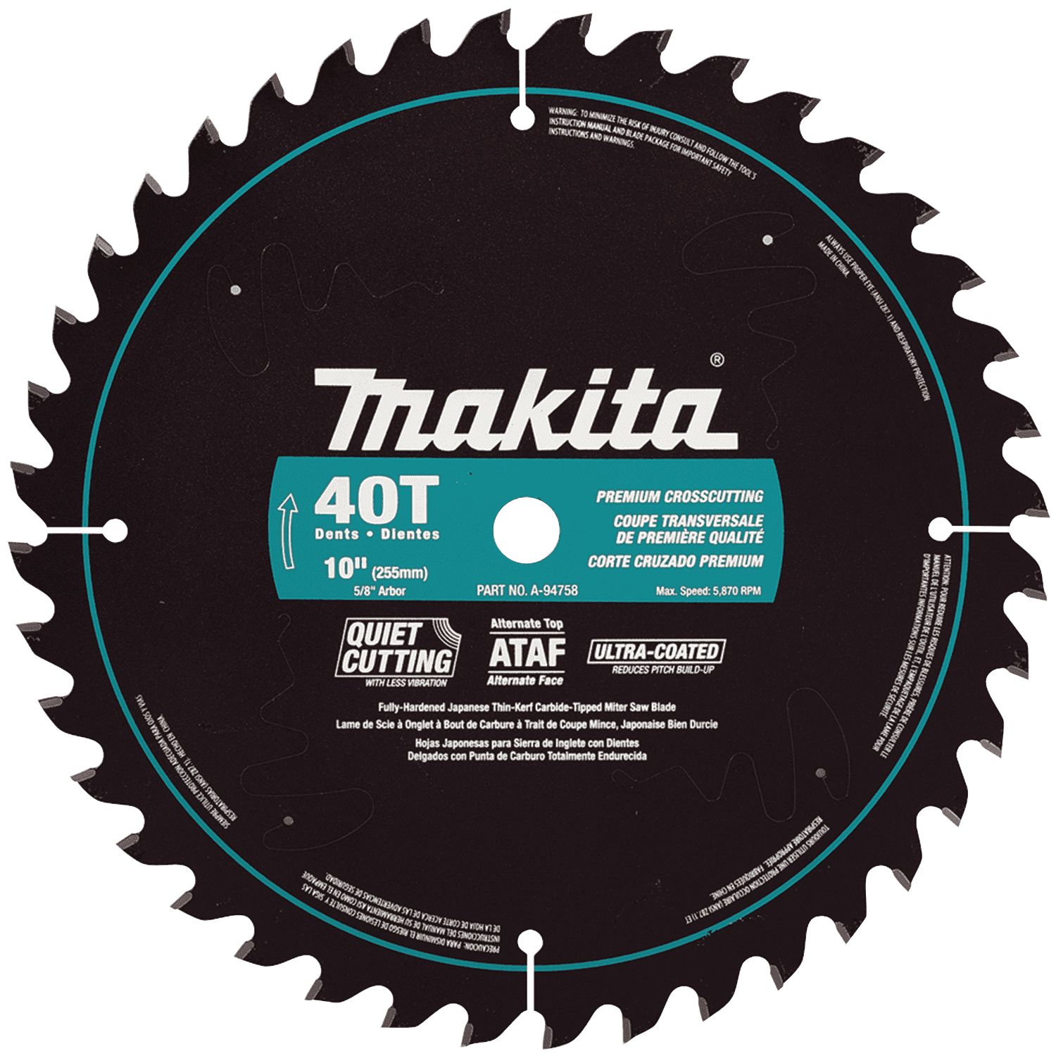 Picture of 10" 40T Ultra-Coated Miter Saw Blade