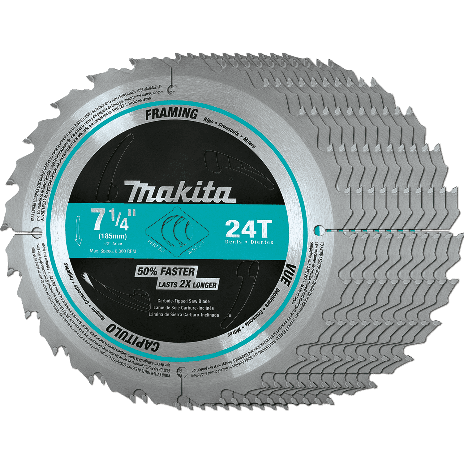Picture of 7-1/4" 24T Carbide-Tipped Circular Saw Blade, Framing, 10/pk