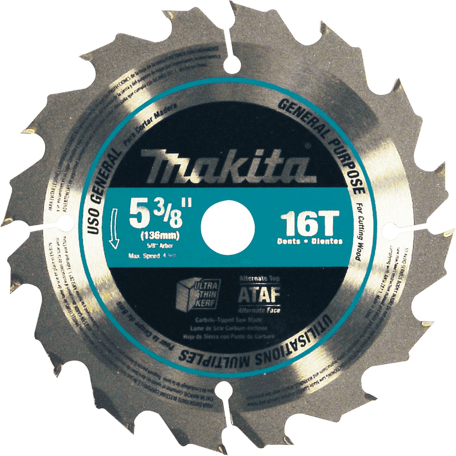 Picture of 5-3/8" 16T Carbide-Tipped Circular Saw Blade, General Purpose