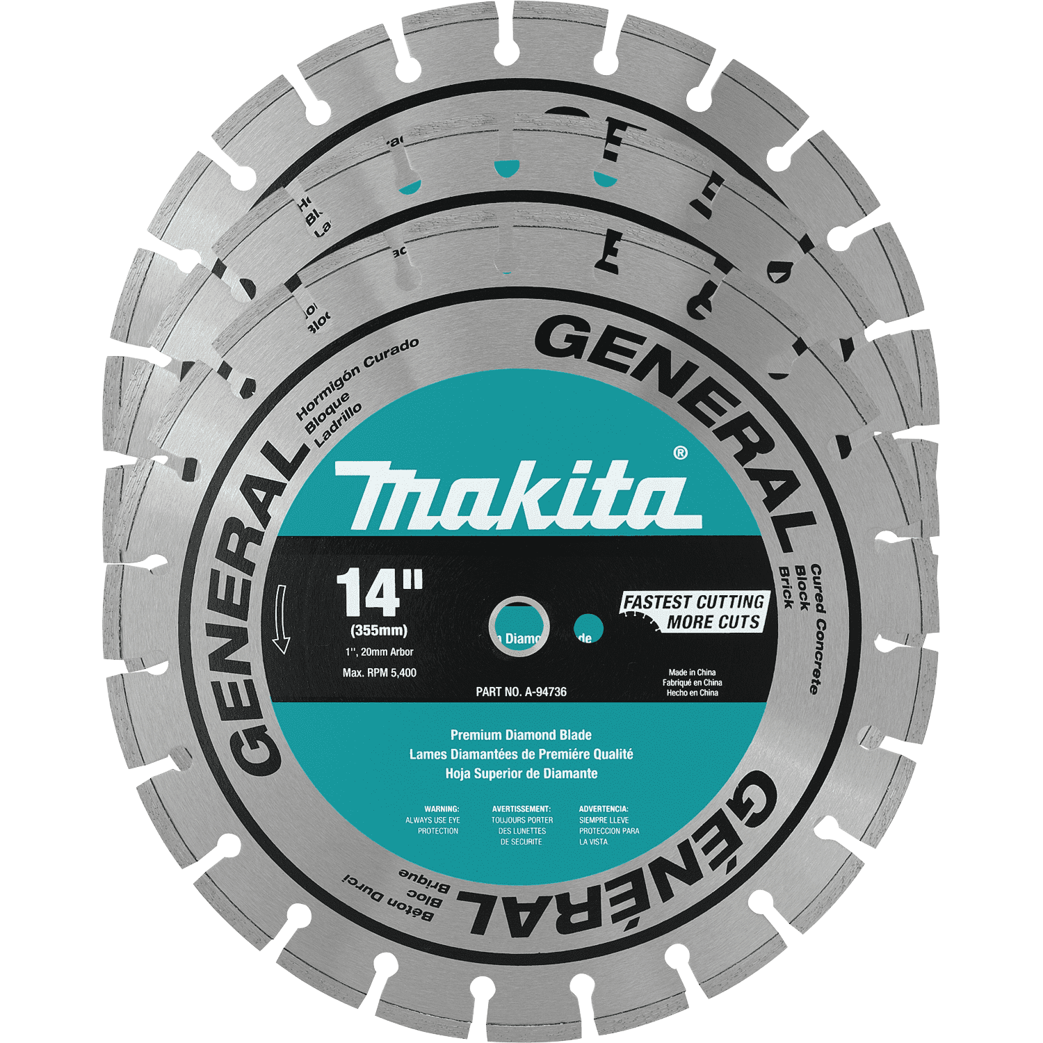 Picture of 14" Diamond Blade, Segmented, General Purpose, Contractor 3/pk