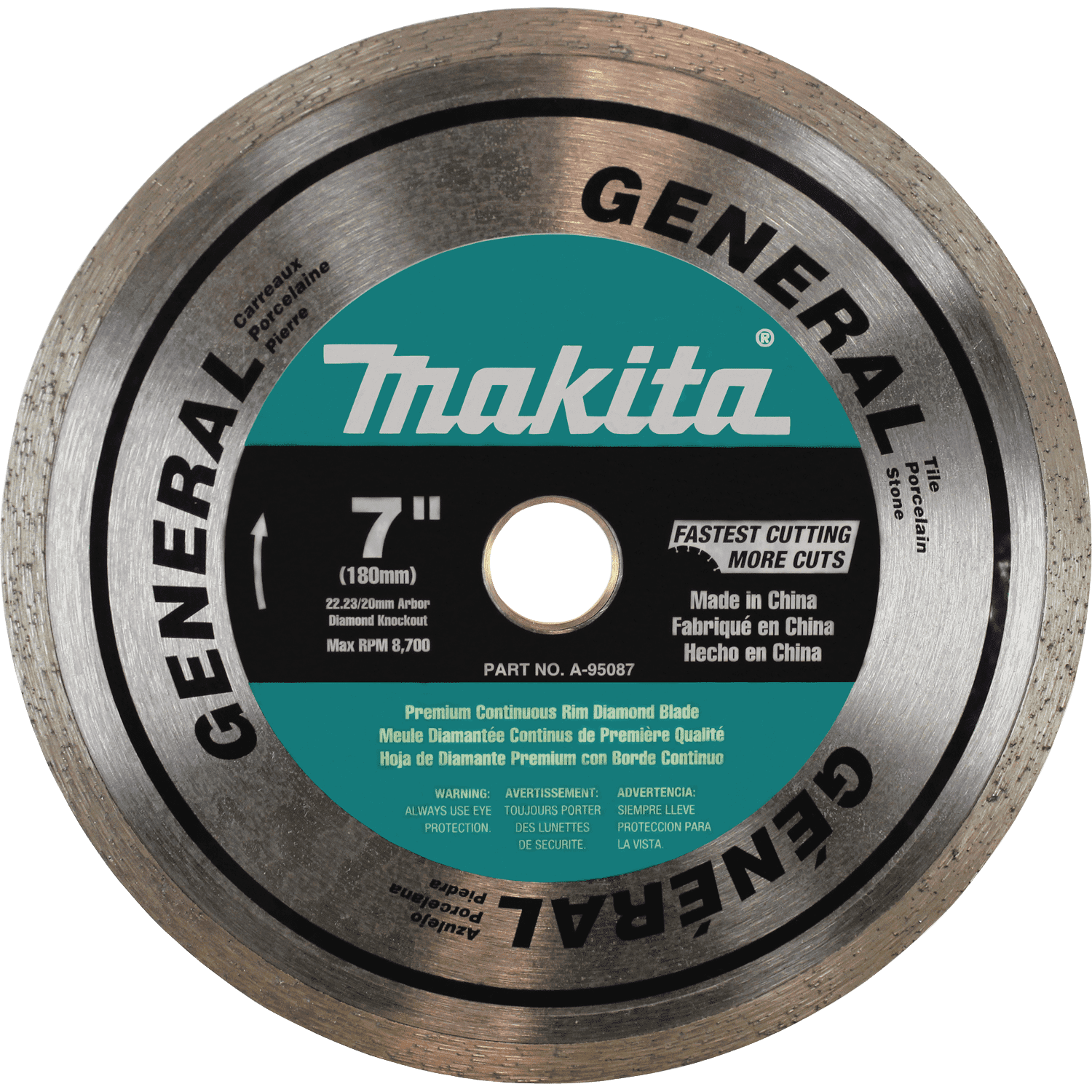 Picture of 7" Diamond Blade, Continuous Rim, General Purpose