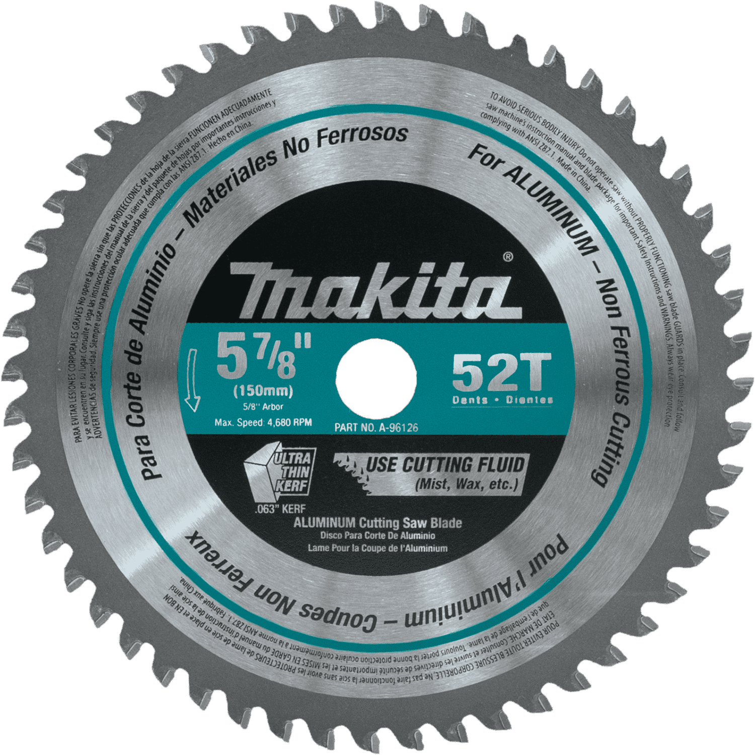 Picture of 5-7/8" 52T Carbide-Tipped Saw Blade, Aluminum
