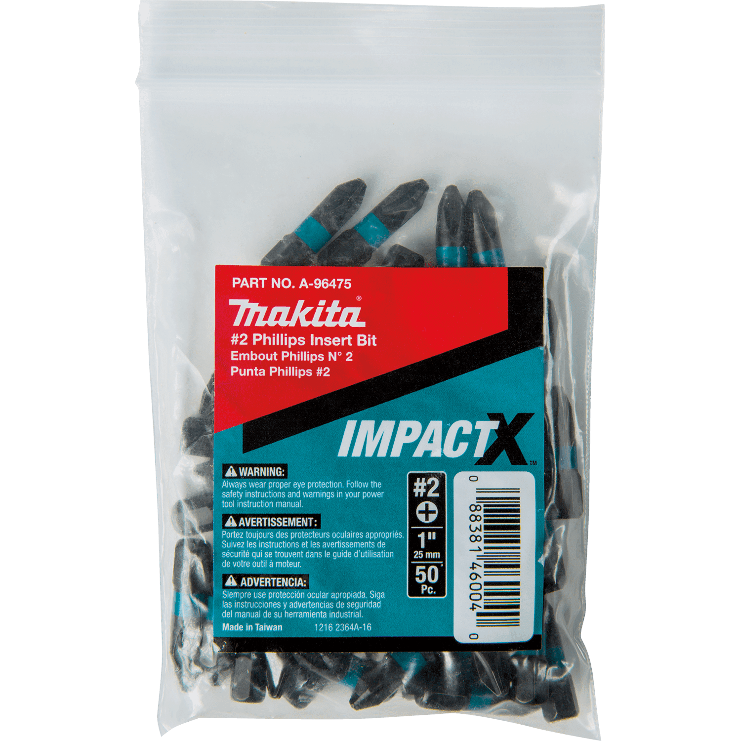 Picture of ImpactX™ #2 Phillips 1" Insert Bit, 50/pk, Bulk