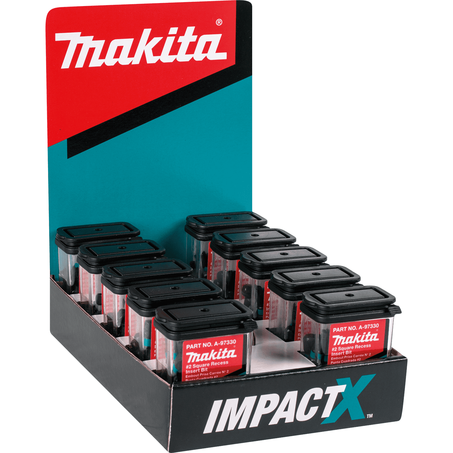 Picture of ImpactX #2 Square Recess 1" Insert Bit, 10 x 25/pk, Display