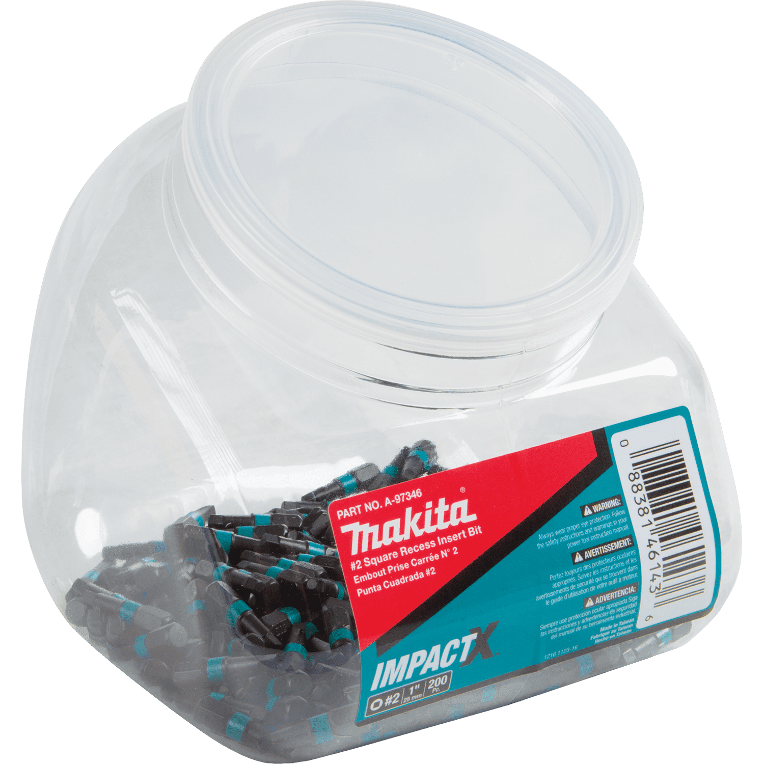 Picture of ImpactX #2 Square Recess 1" Insert Bit, 200/pk, Jar