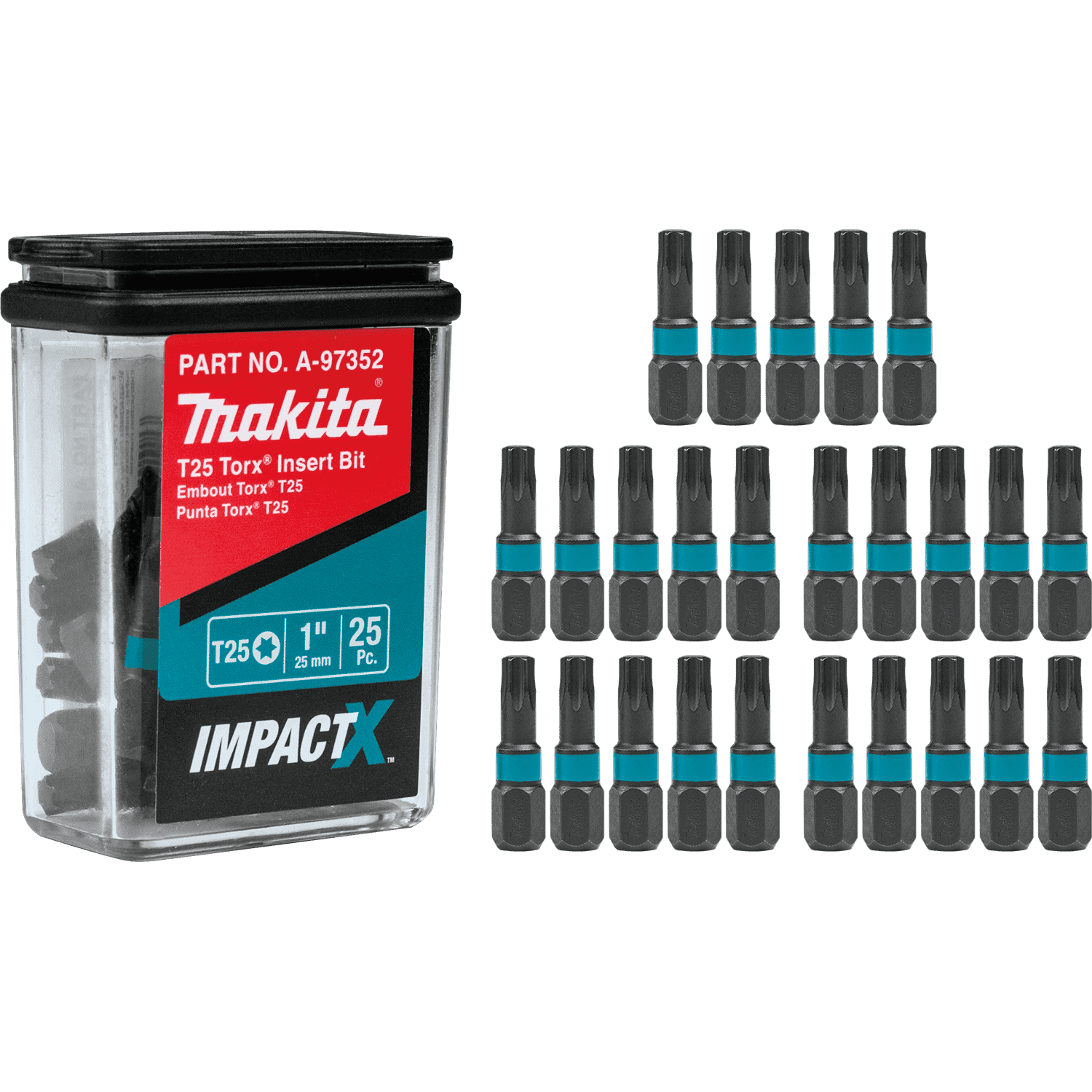 Picture of ImpactX T25 Torx 1" Insert Bit, 25/pk