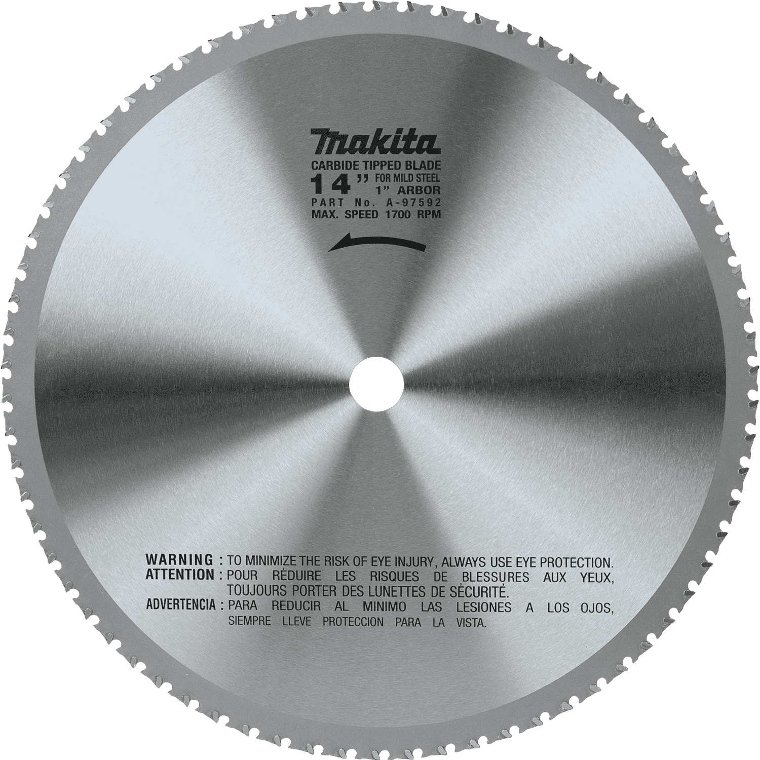 Picture of 14" (70T) Carbide-Tipped Metal Cutting Blade, Ferrous Metal