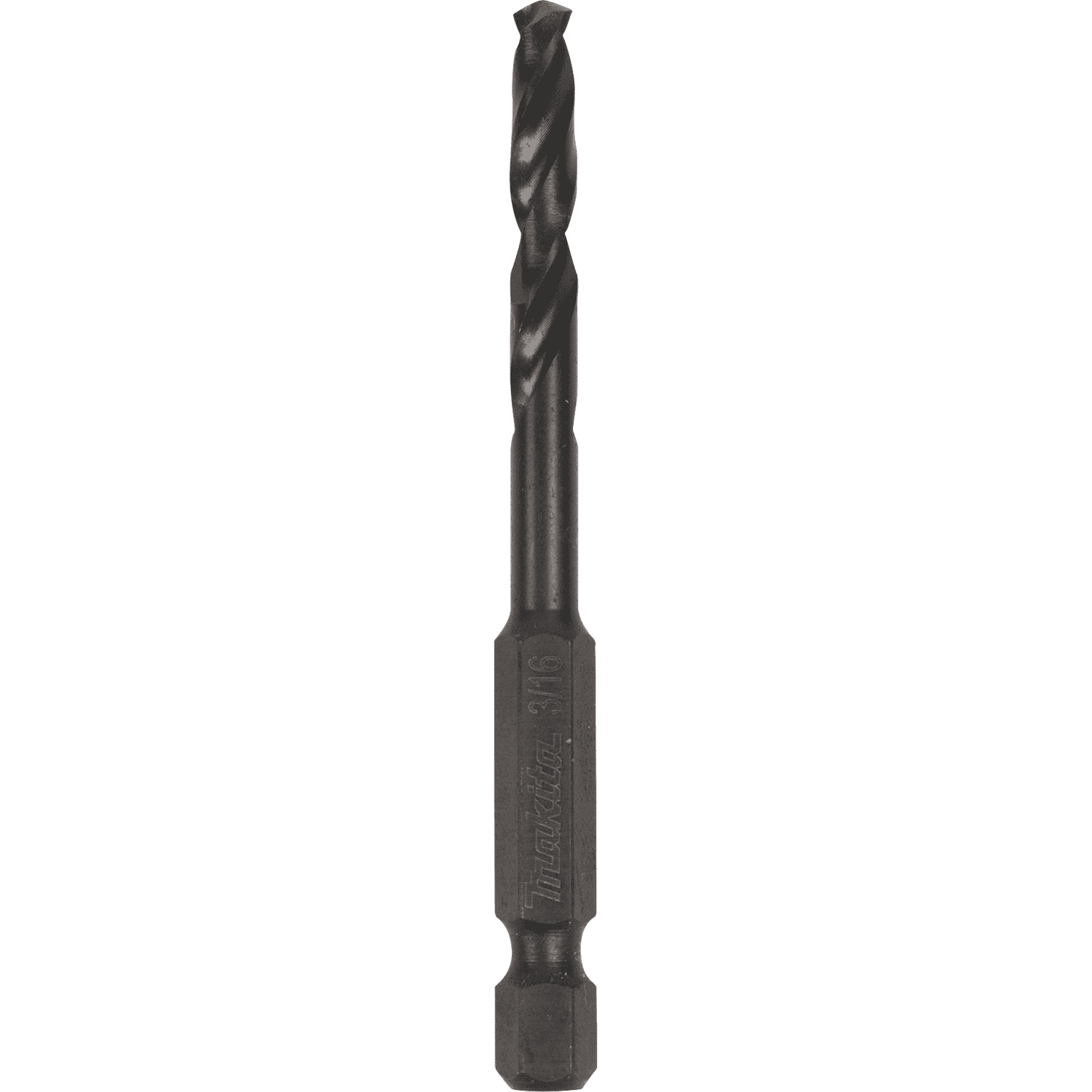 Picture of 3/16" Black Oxide Drill Bit, 1/4" Hex Shank