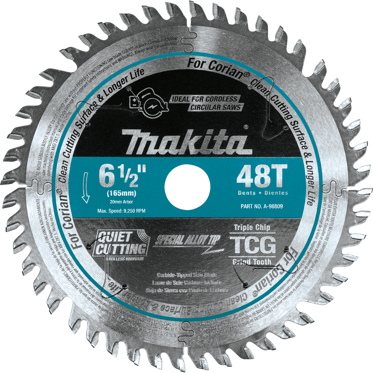 Picture of 6-1/2" 48T Carbide-Tipped Cordless Plunge Saw Blade