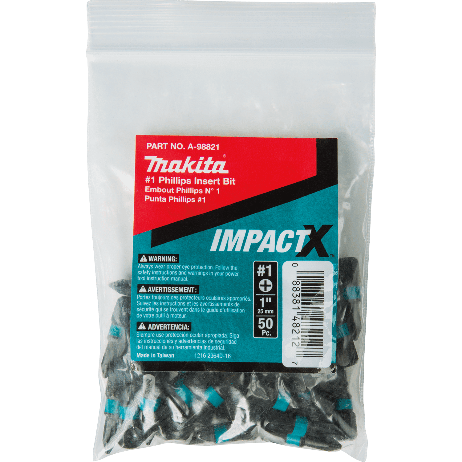 Picture of ImpactX #1 Phillips 1" Insert Bit, 50/pk, Bulk