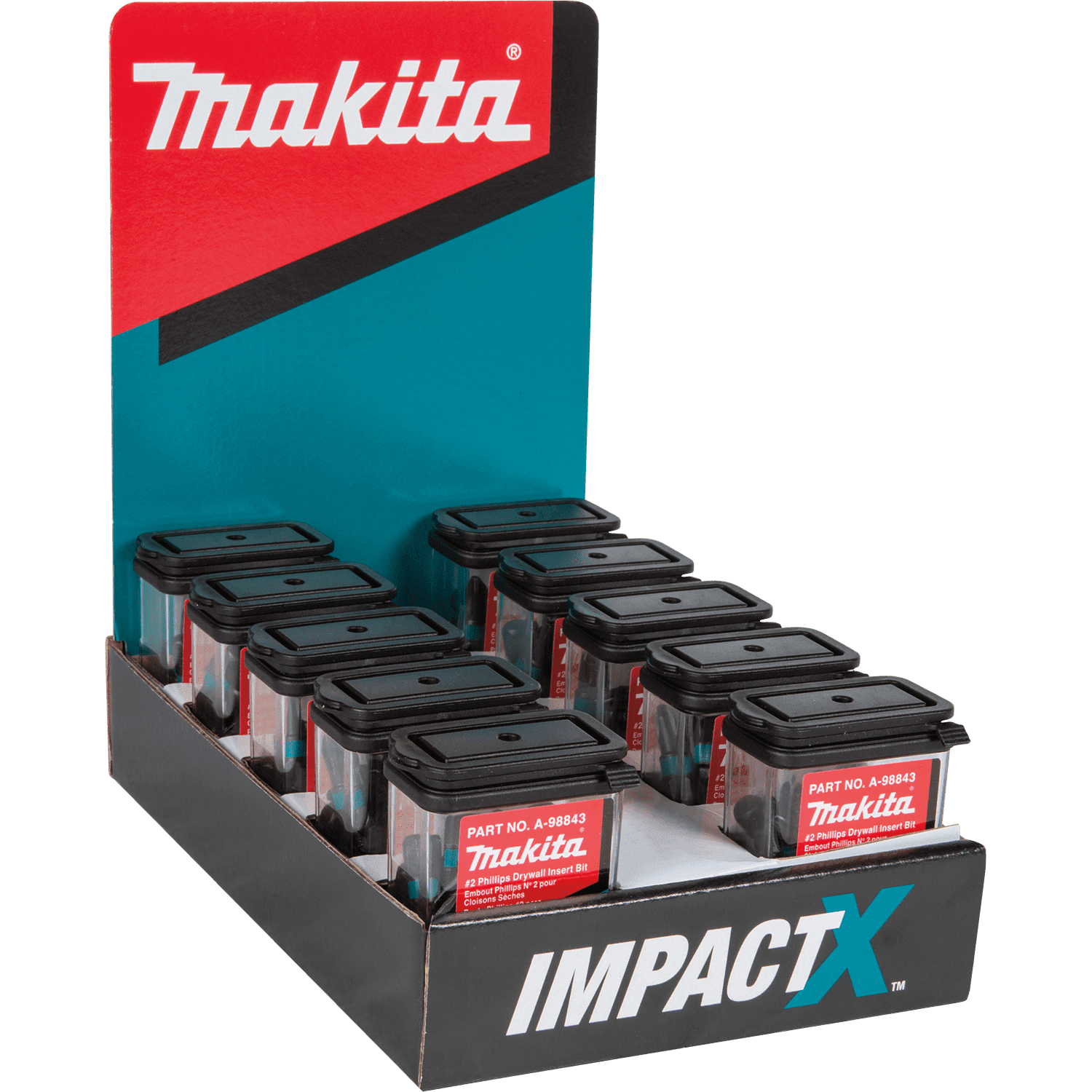 Picture of ImpactX #2 Phillips Drywall 1" Insert Bit, 10 x 25/pk, Display