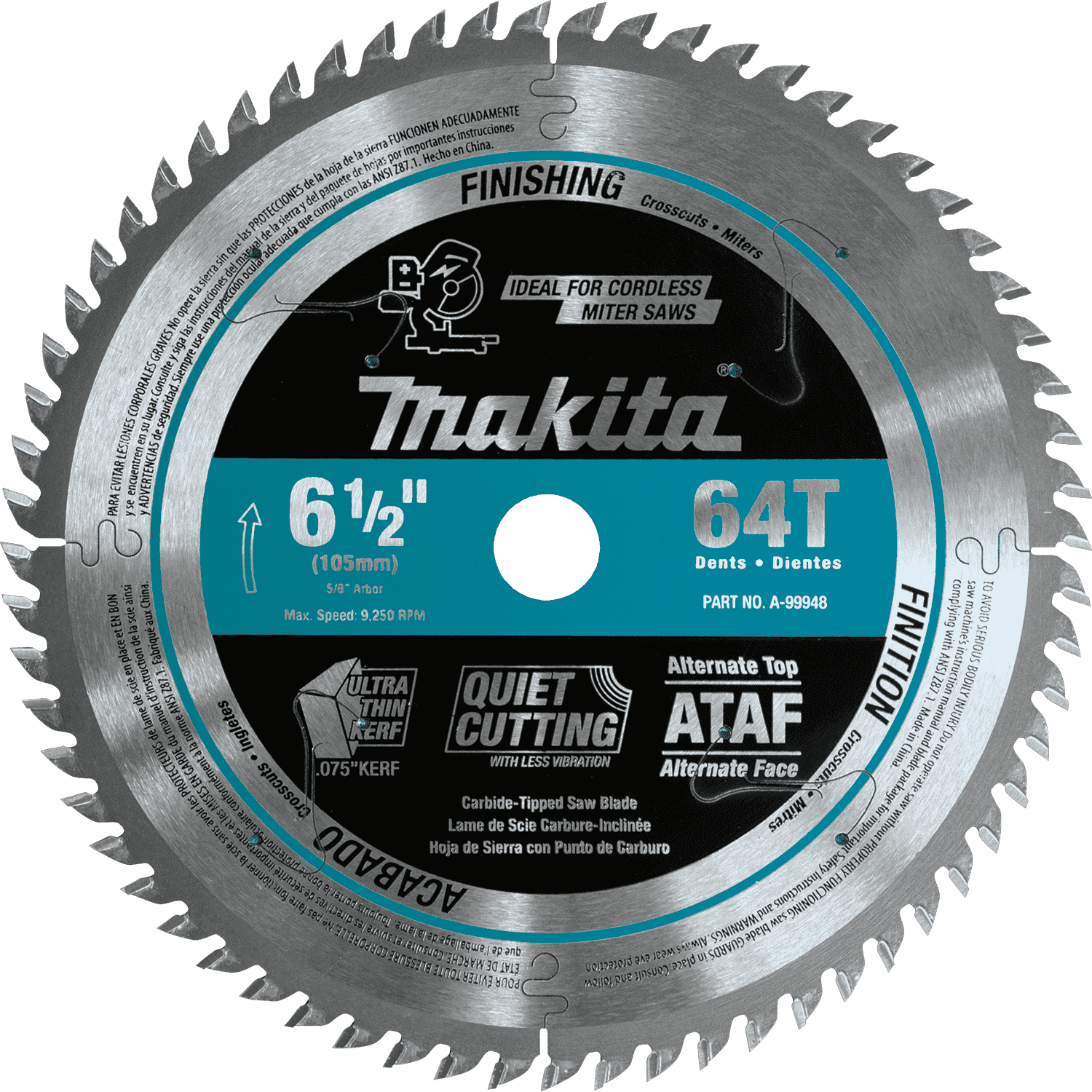 Picture of 6-1/2" 64T Carbide-Tipped Ultra-Thin Kerf Saw Blade
