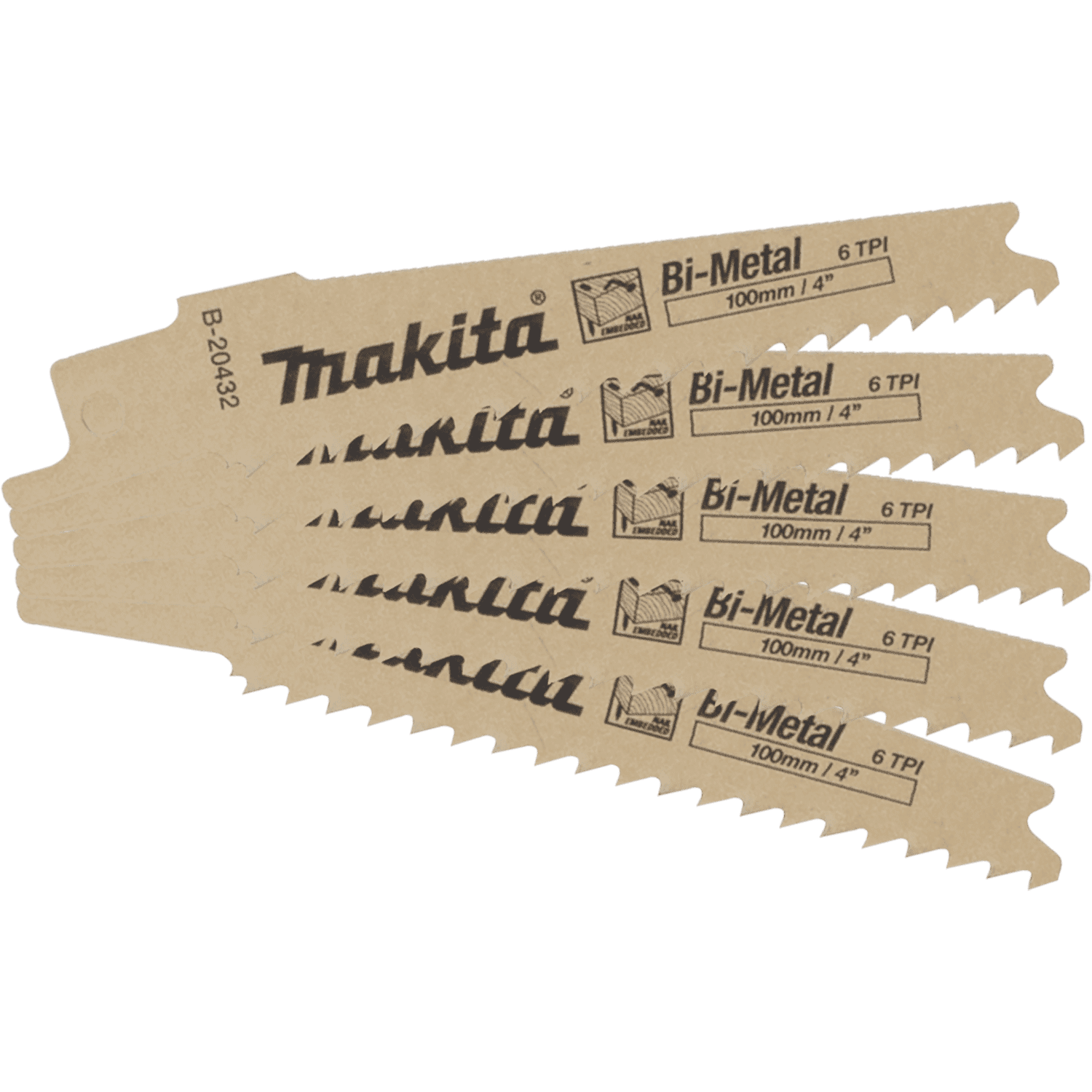 Picture of 4" 6TPI Nail Embedded Wood Cutting Recipro Saw Blade, 5/pk