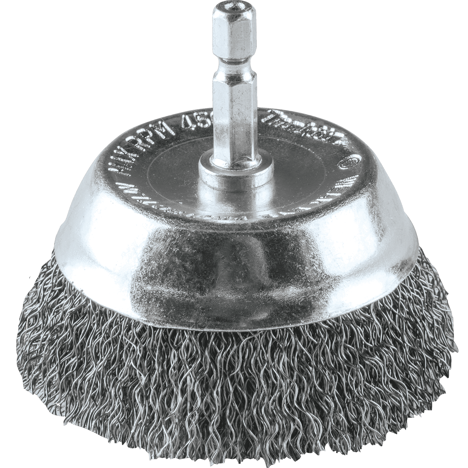 Picture of 3" Crimped Wire Cup Brush, 1/4" Hex Shank