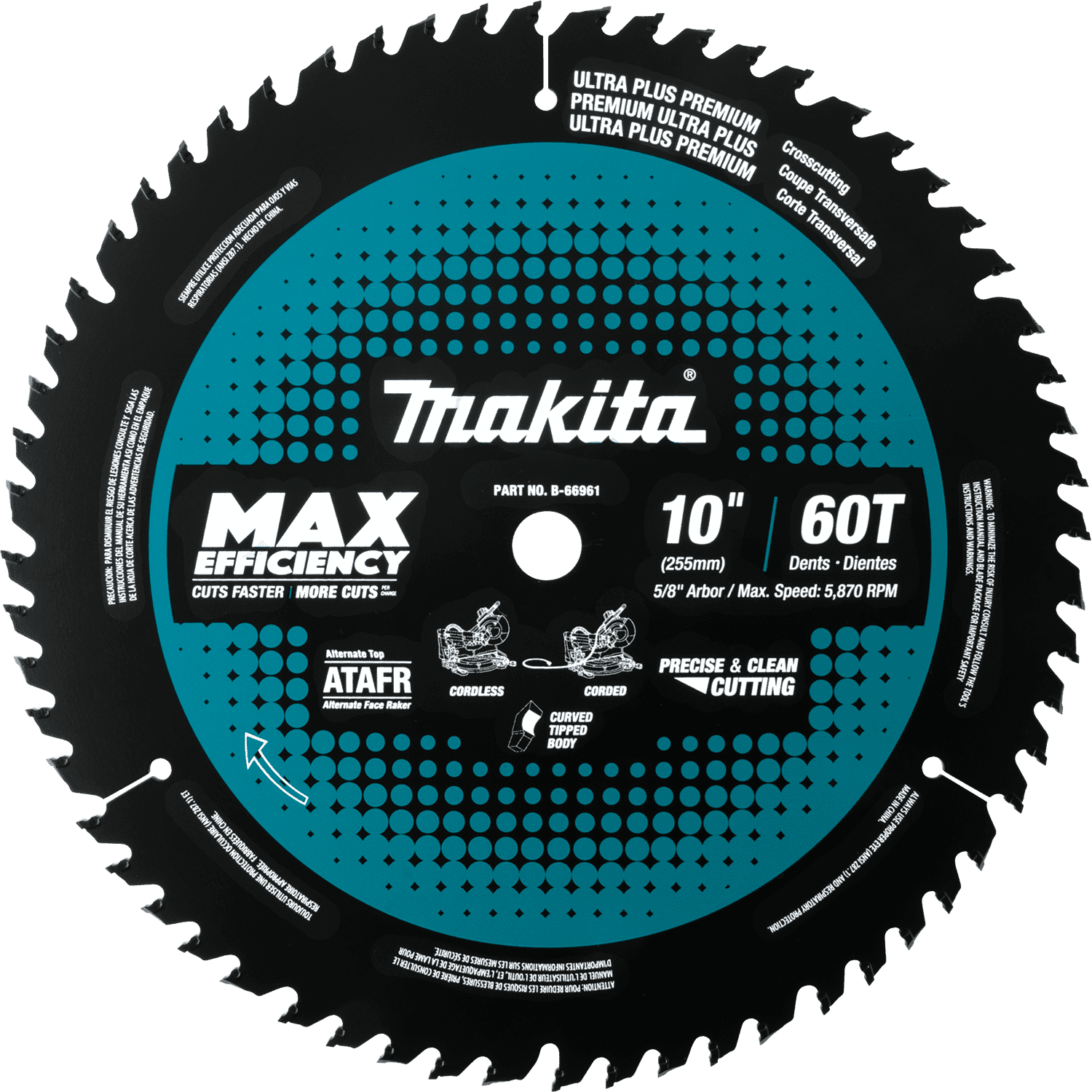 Picture of 10" 60T Carbide-Tipped Max Efficiency Miter Saw Blade