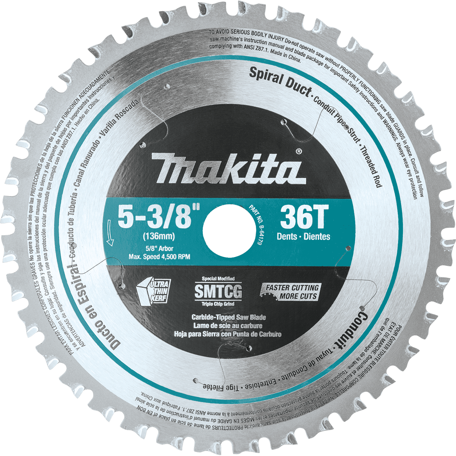 Picture of 5-3/8" 36T Carbide-Tipped Saw Blade, Metal