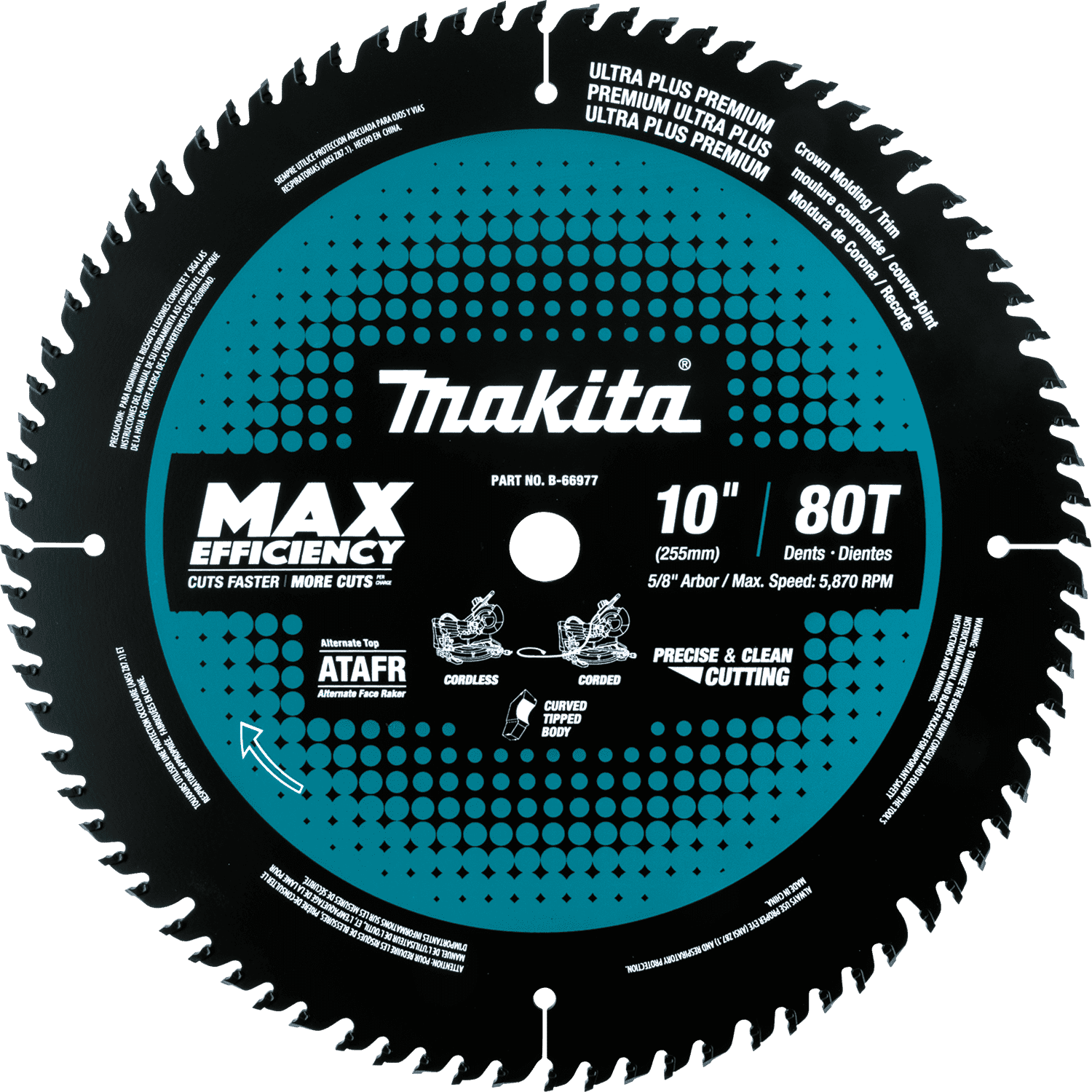 Picture of 10" 80T Carbide-Tipped Max Efficiency Miter Saw Blade