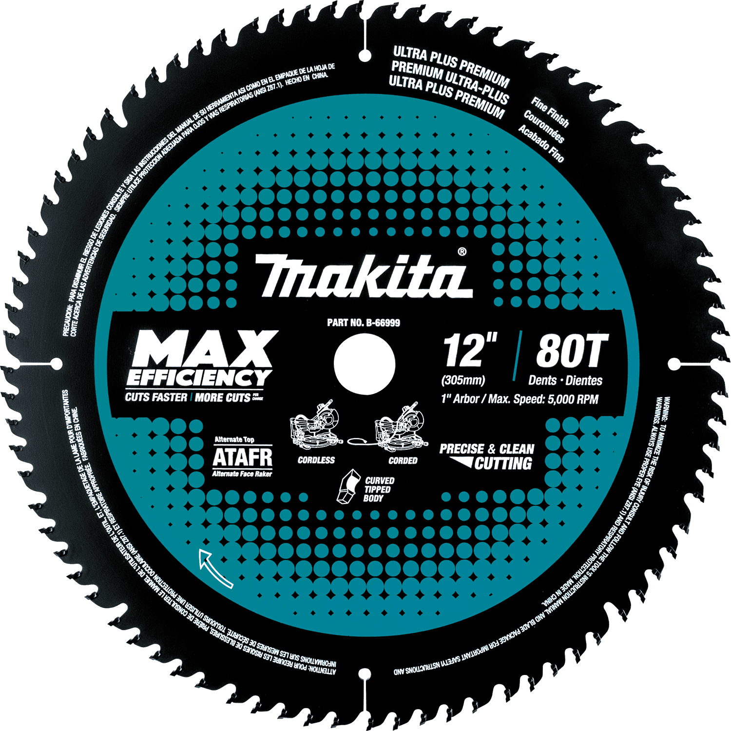 Picture of 12" 80T Carbide-Tipped Max Efficiency Miter Saw Blade