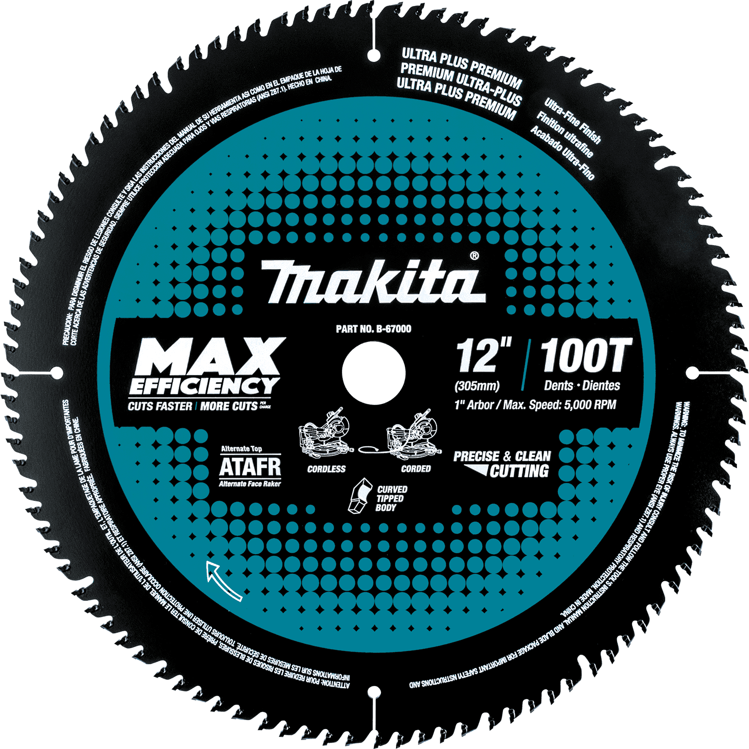 Picture of 12" 100T Carbide-Tipped Max Efficiency Miter Saw Blade