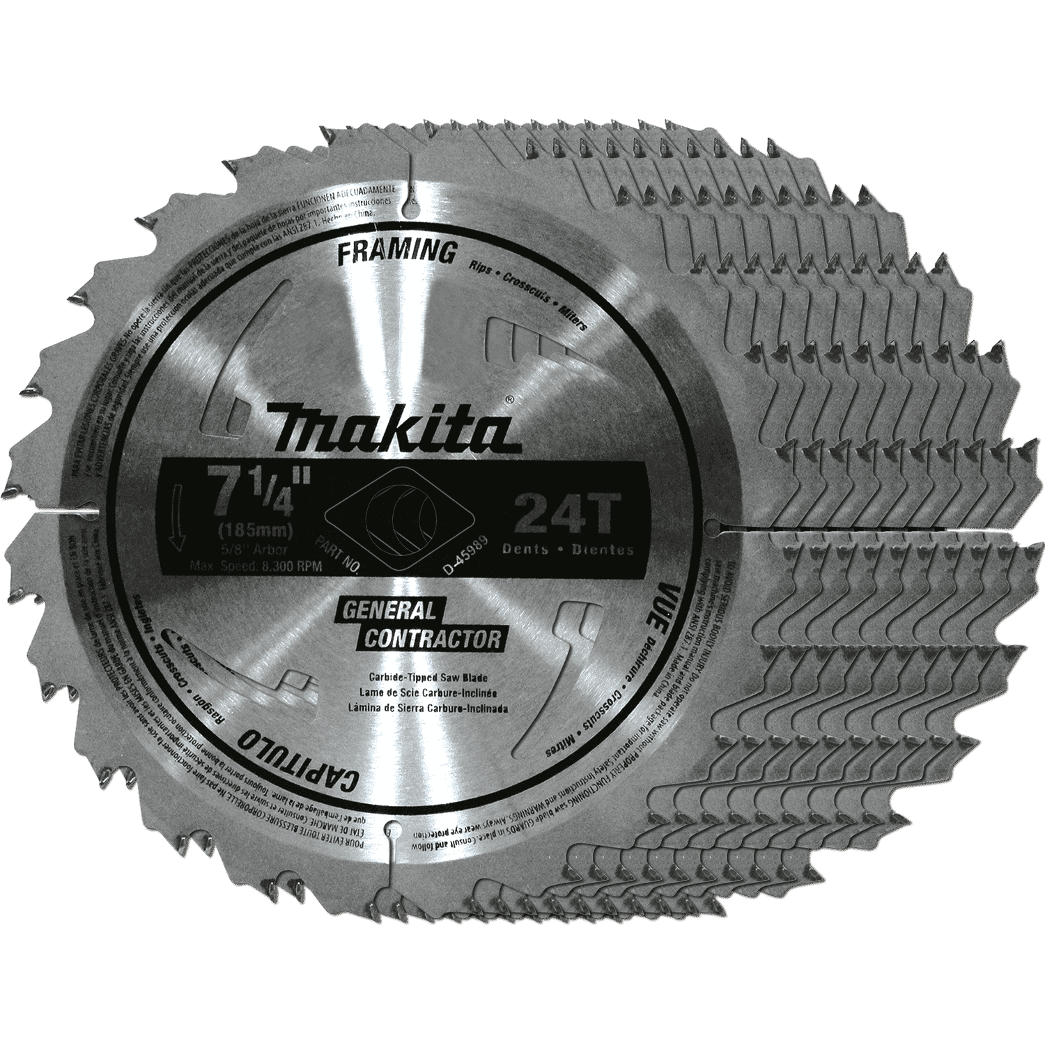 Picture of 7-1/4" 24T Carbide-Tipped Circular Saw Blade, Framing, General Contractor, 10/pk
