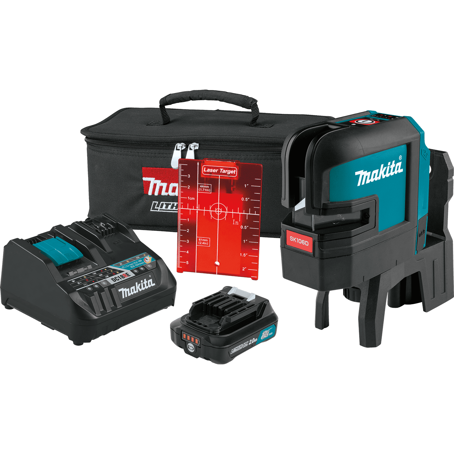 Picture of 12V max CXT Lithium-Ion Cordless Self-Leveling Cross-Line/4-Point Red Beam Laser Kit (2.0Ah)