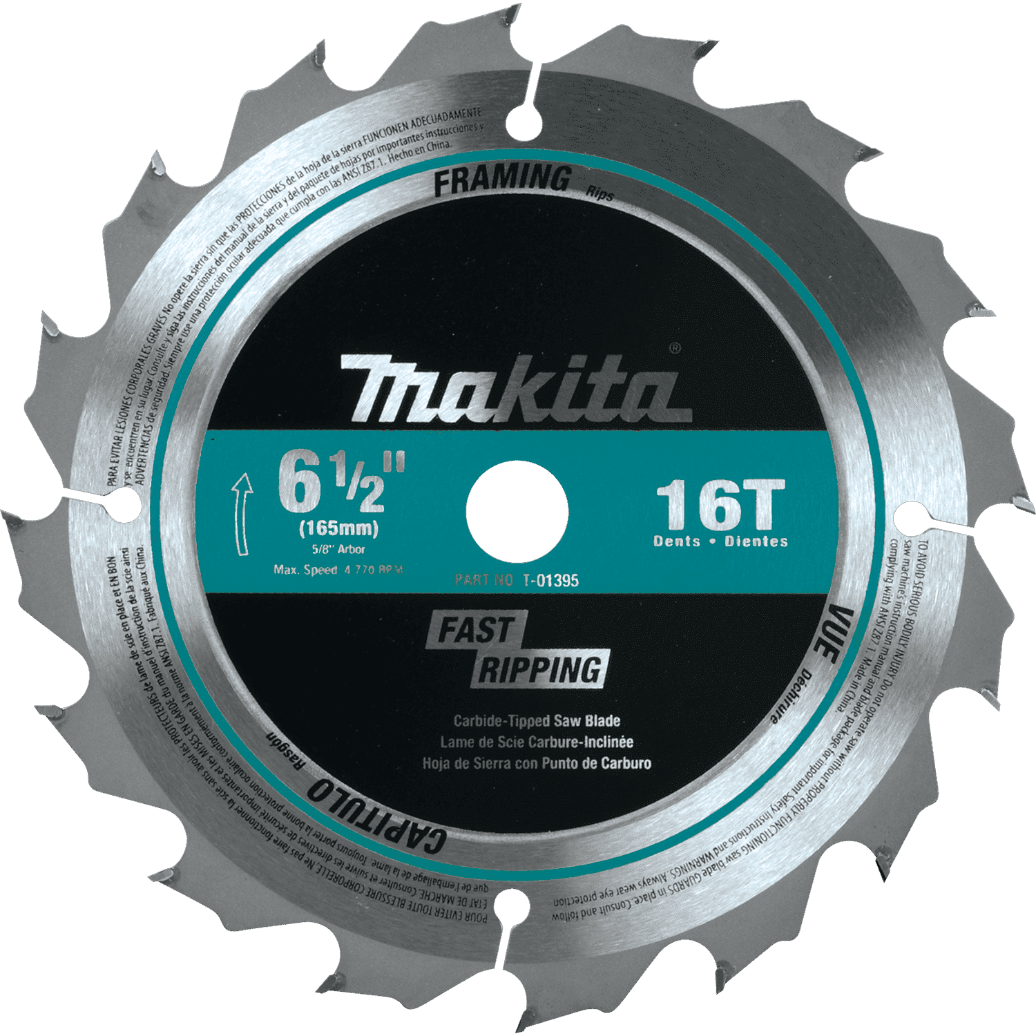 Picture of 6-1/2" 16T Carbide-Tipped Circular Saw Blade, Framing