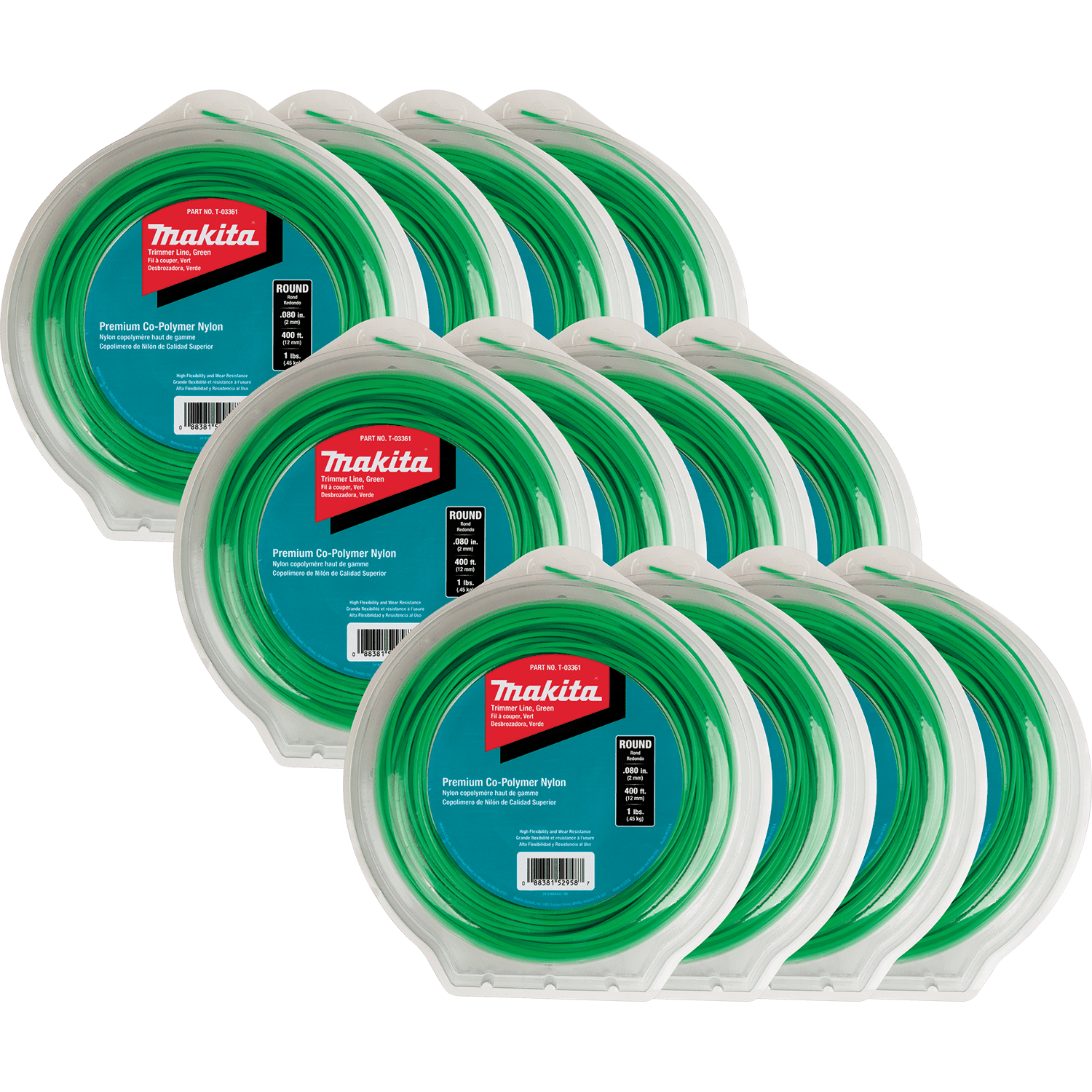 Picture of Round Trimmer Line, 0.080”, Green, 400’, 1 lbs., 12/pk