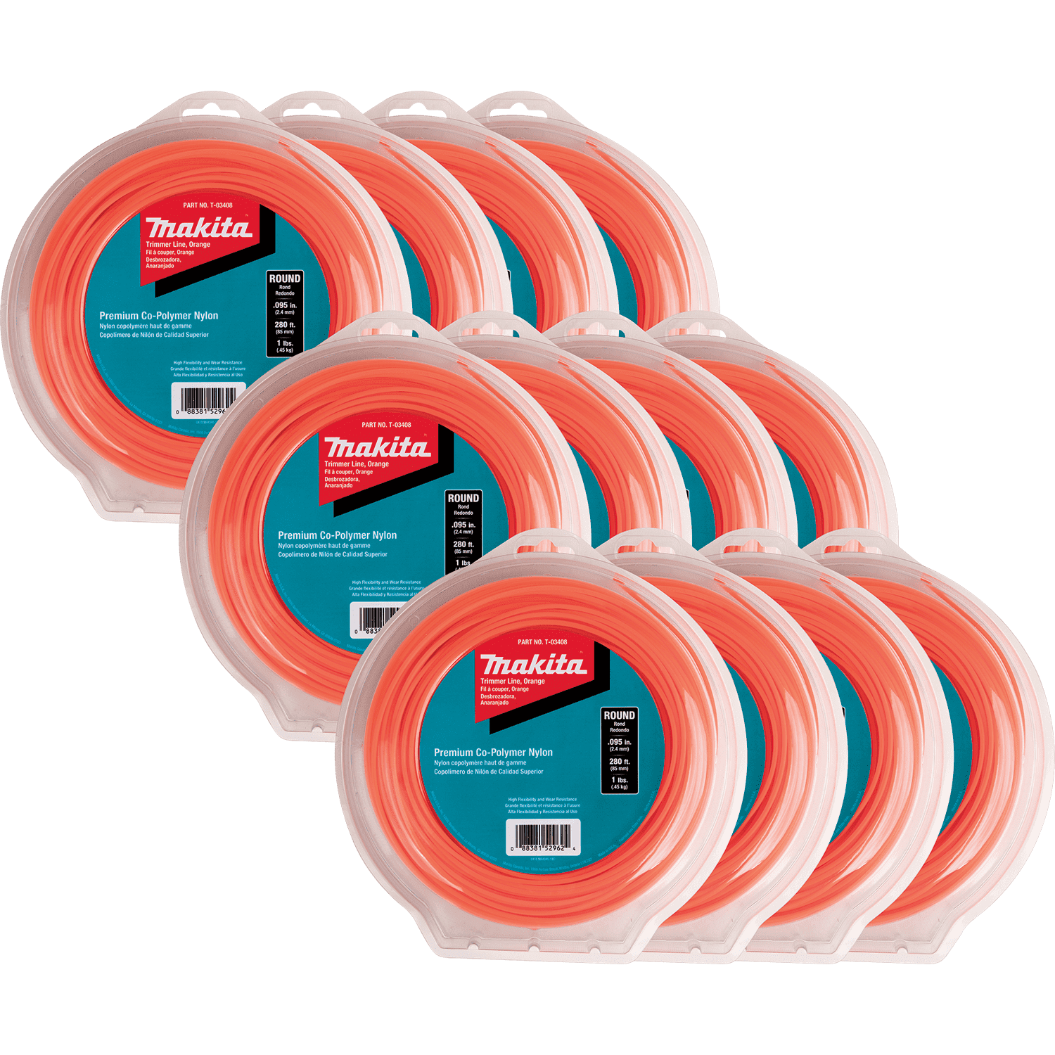Picture of Round Trimmer Line, 0.095”, Orange, 280’, 1 lbs., 12/pk