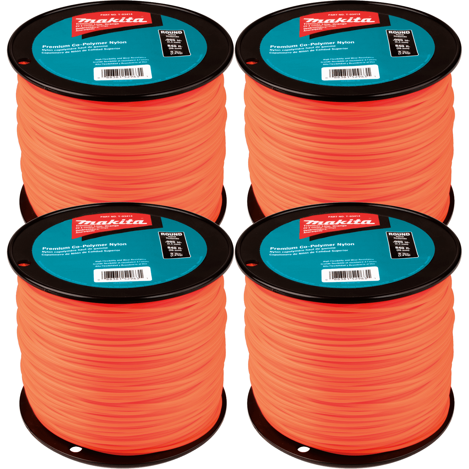 Picture of Round Trimmer Line, 0.095”, Orange, 840’, 3 lbs., 4/pk