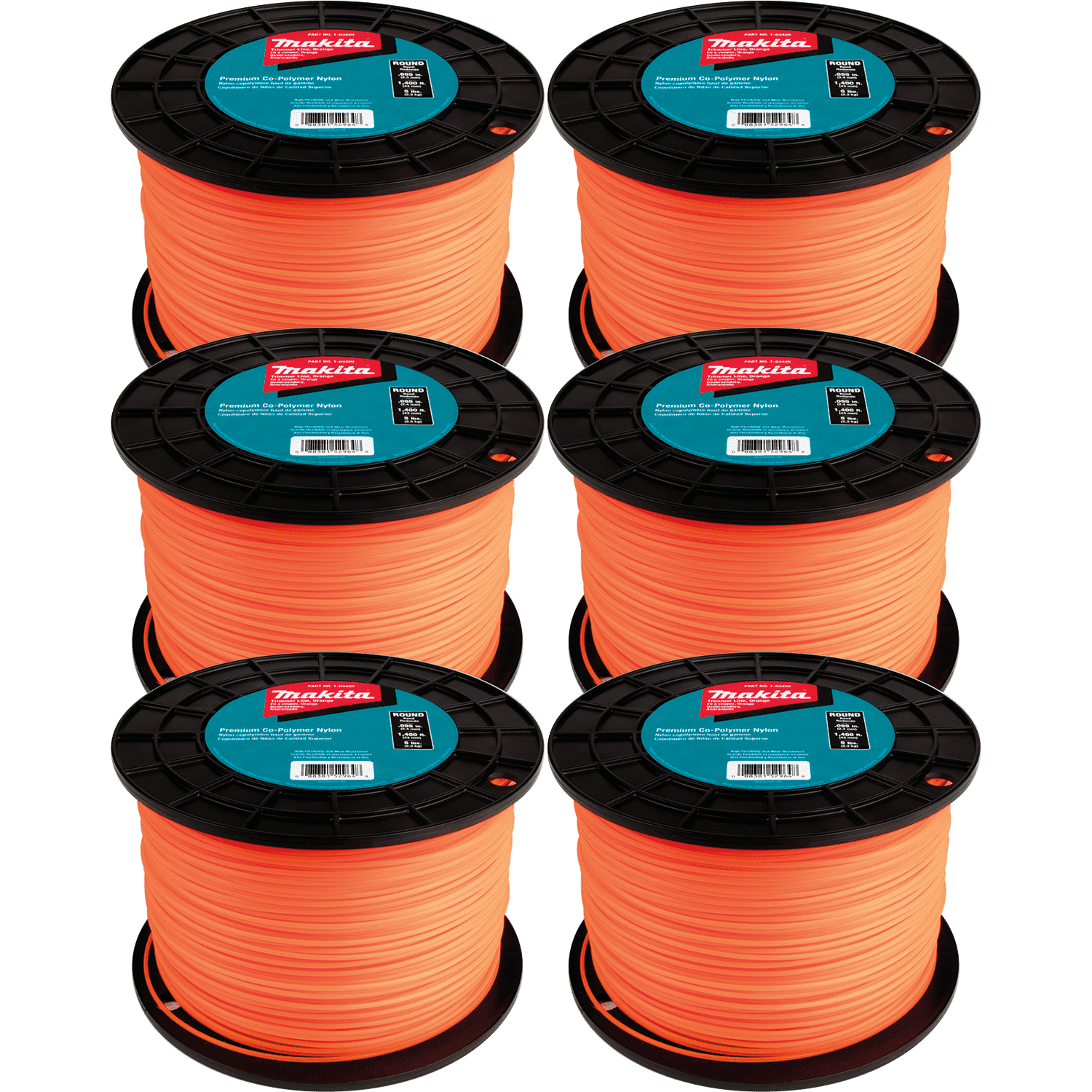 Picture of Round Trimmer Line, 0.095”, Orange, 1,400’, 5 lbs., 6/pk
