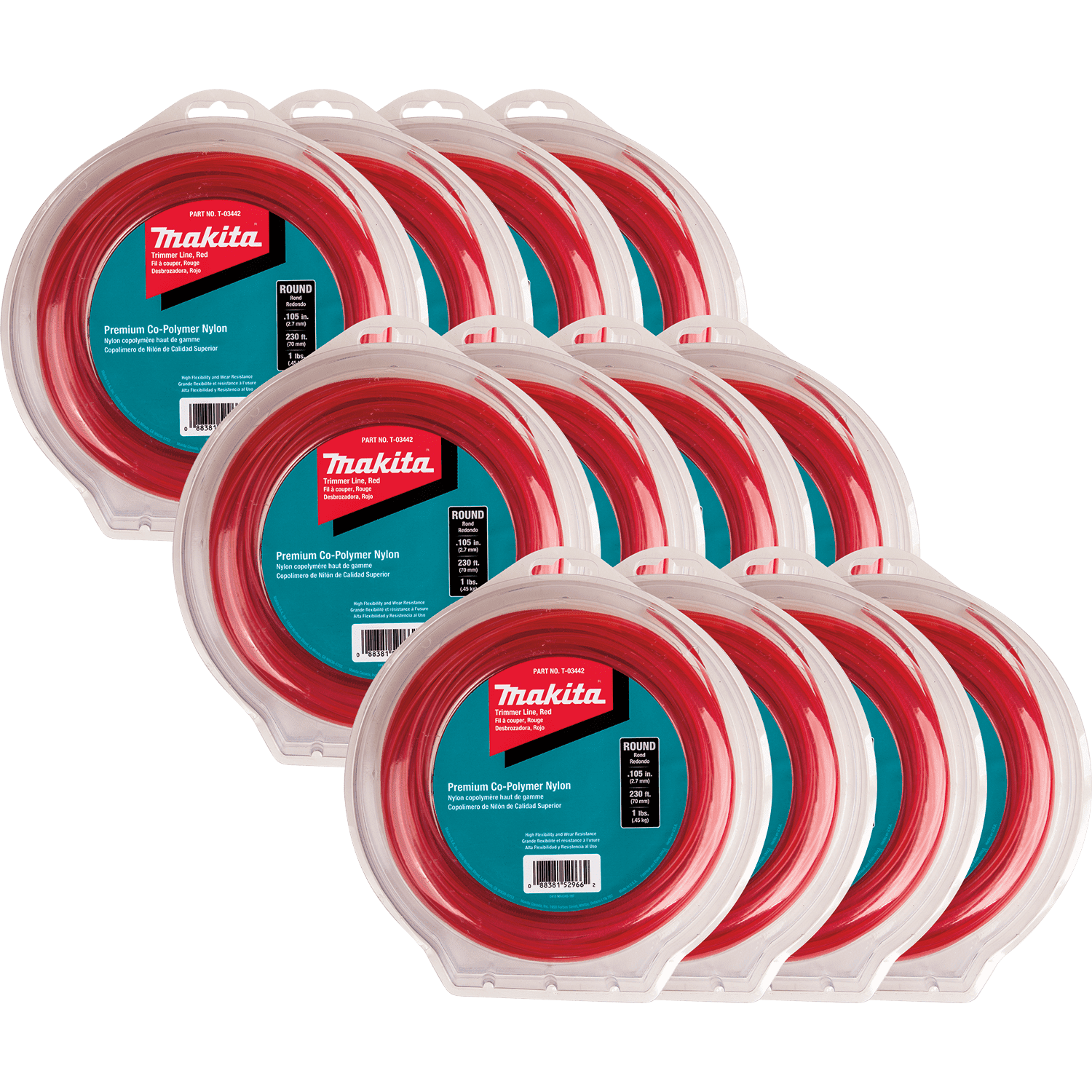 Picture of Round Trimmer Line, 0.105”, Red, 230’, 1 lbs., 12/pk