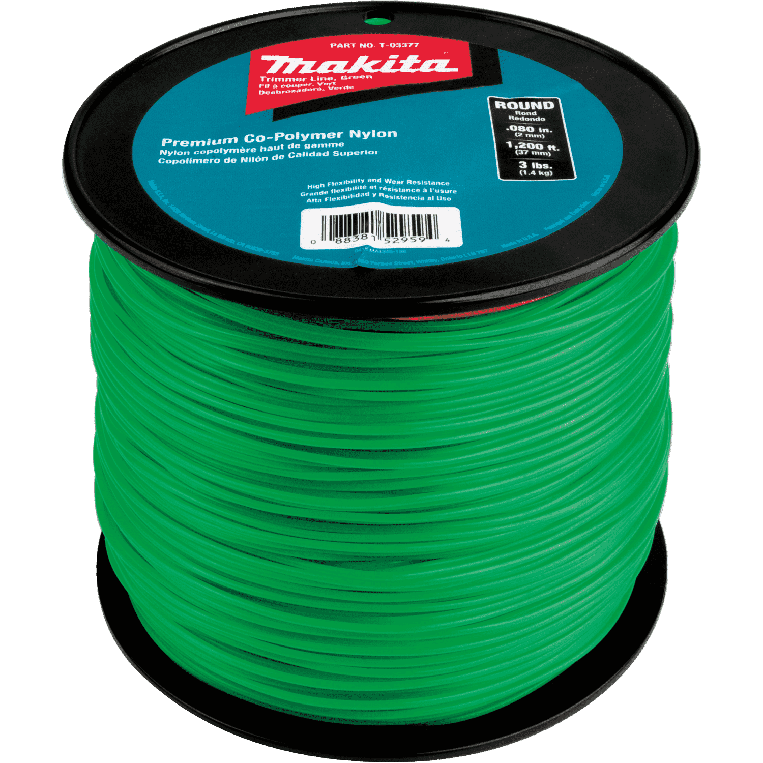 Picture of Round Trimmer Line, 0.080”, Green, 1,200’, 3 lbs.