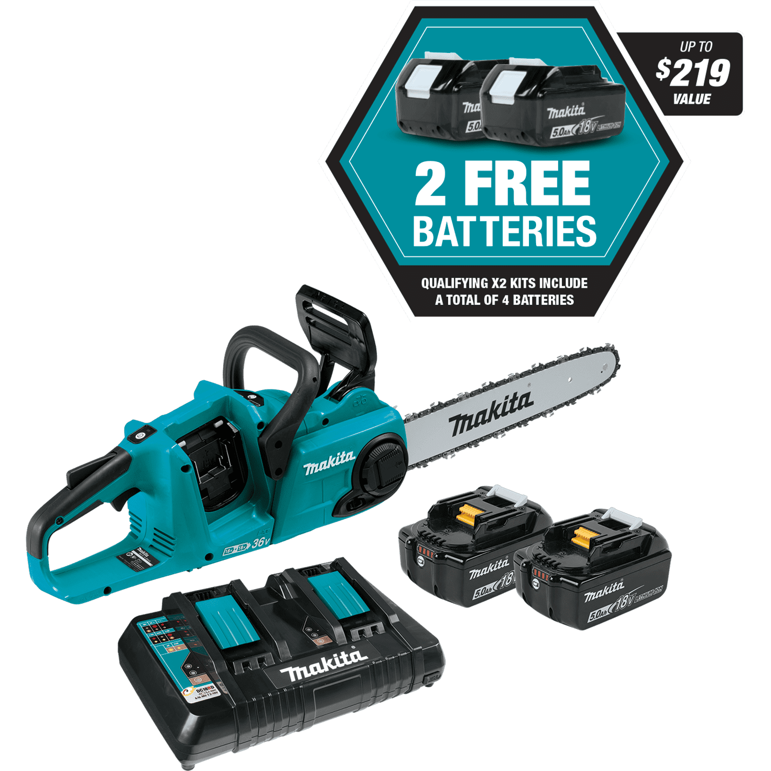 Picture of 18V X2 (36V) LXT Lithium-Ion Brushless Cordless 14" Chain Saw Kit with 4 Batteries (5.0Ah)