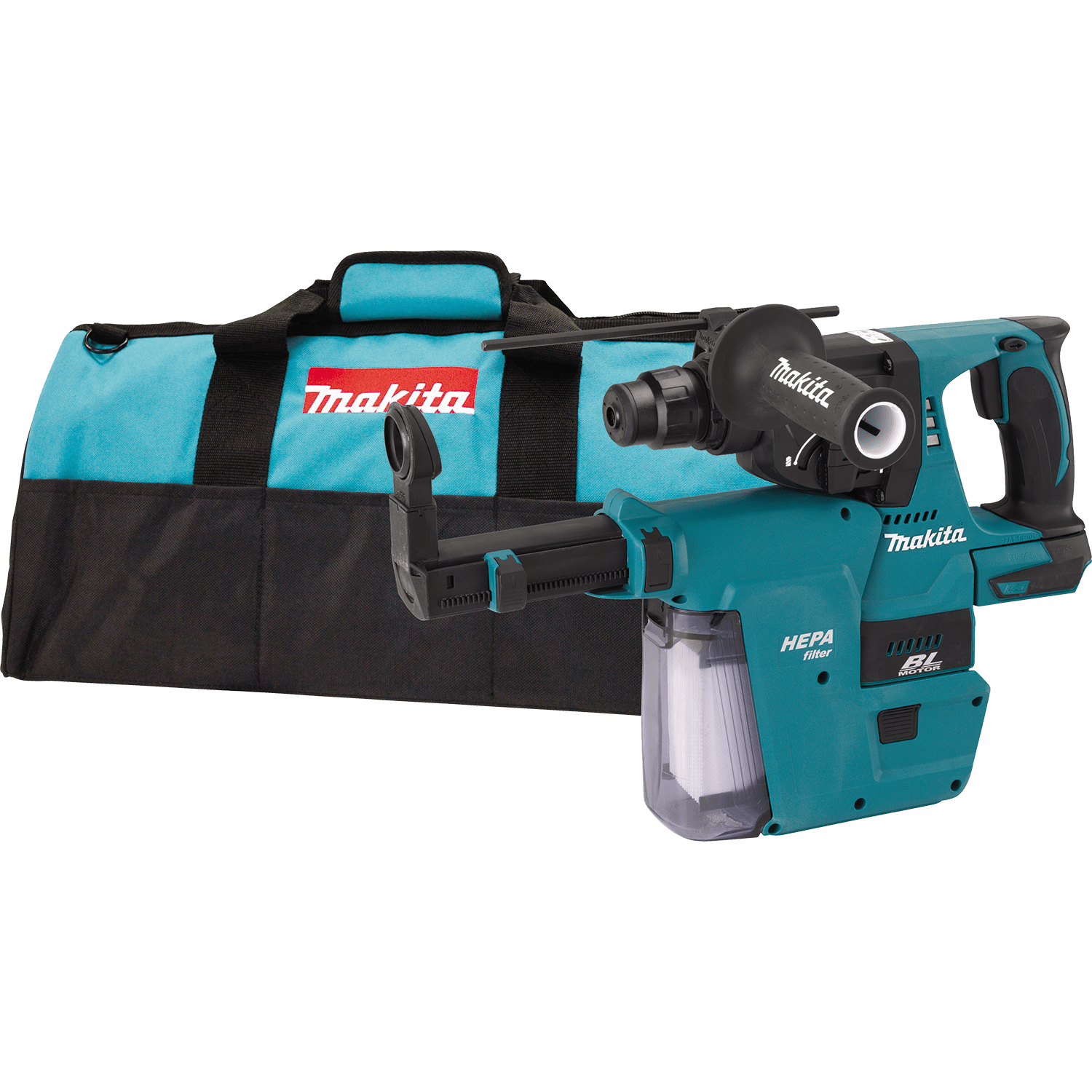 Picture of 18V LXT Lithium-Ion Brushless Cordless 1" Rotary Hammer, accepts SDS-PLUS bits, w/ HEPA Dust Extractor Attachment, Tool Only