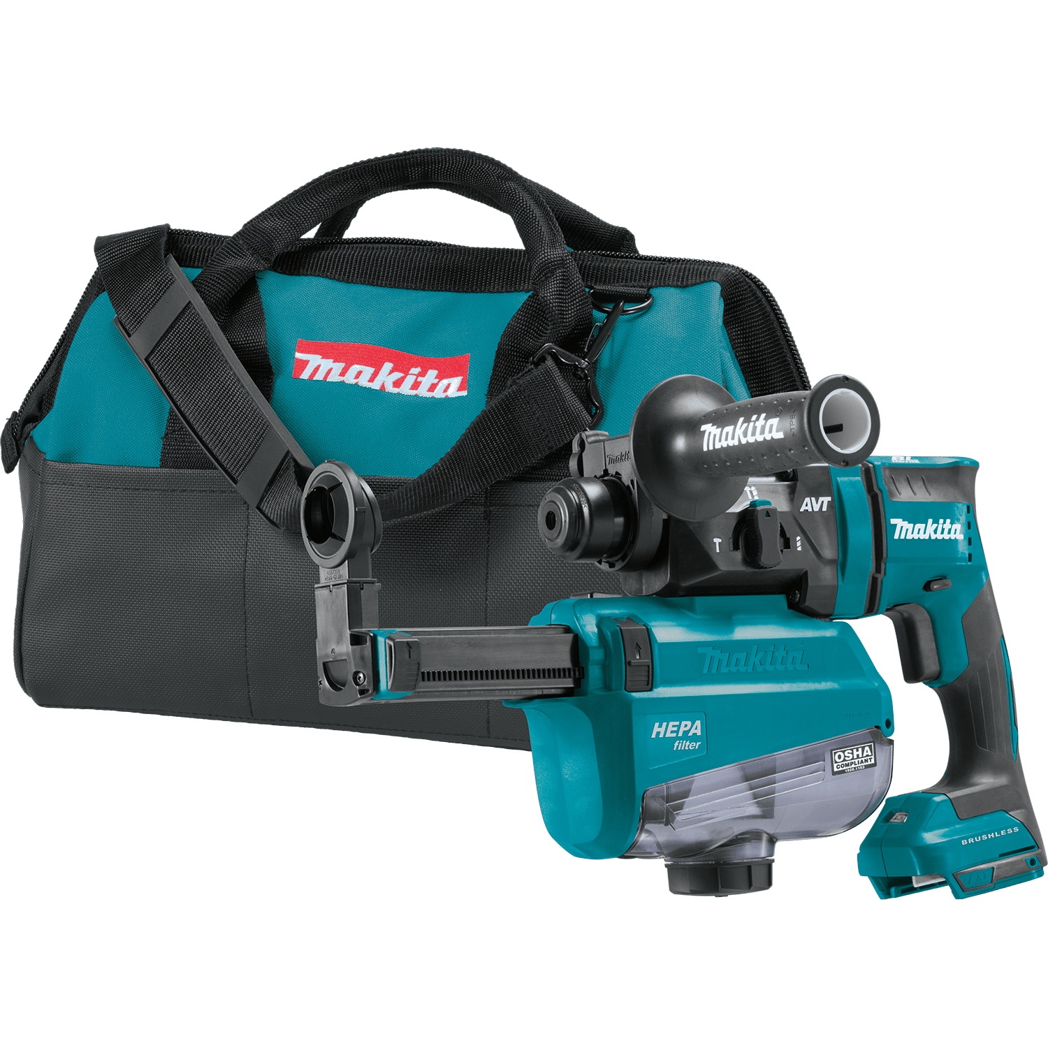 Picture of 18V LXT Lithium-Ion Brushless Cordless 11/16" AVT Rotary Hammer, SDS-PLUS, w/ HEPA Dust Extractor, AWS Capable, Tool Only