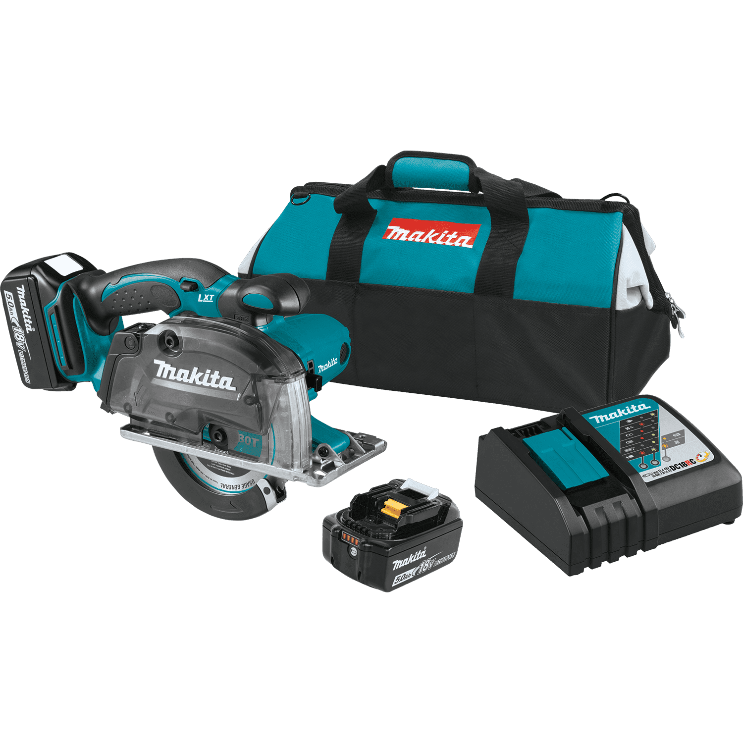 Picture of 18V LXT Lithium-Ion Cordless 5-3/8" Metal Cutting Saw Kit, with Electric Brake and Chip Collector (5.0Ah)