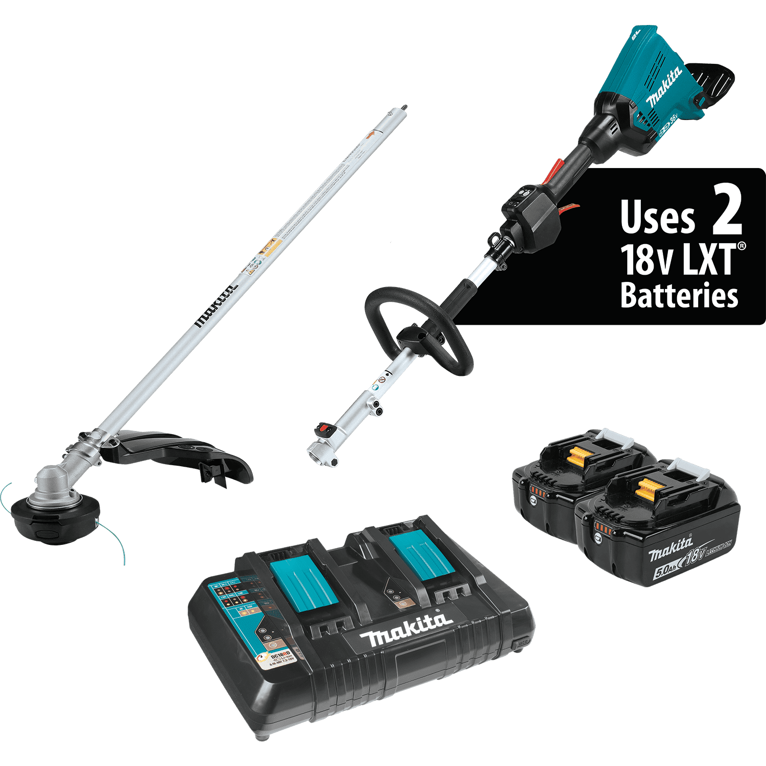 Picture of 18V X2 (36V) LXT Lithium-Ion Brushless Cordless Couple Shaft Power Head Kit with String Trimmer Attachment (5.0Ah)