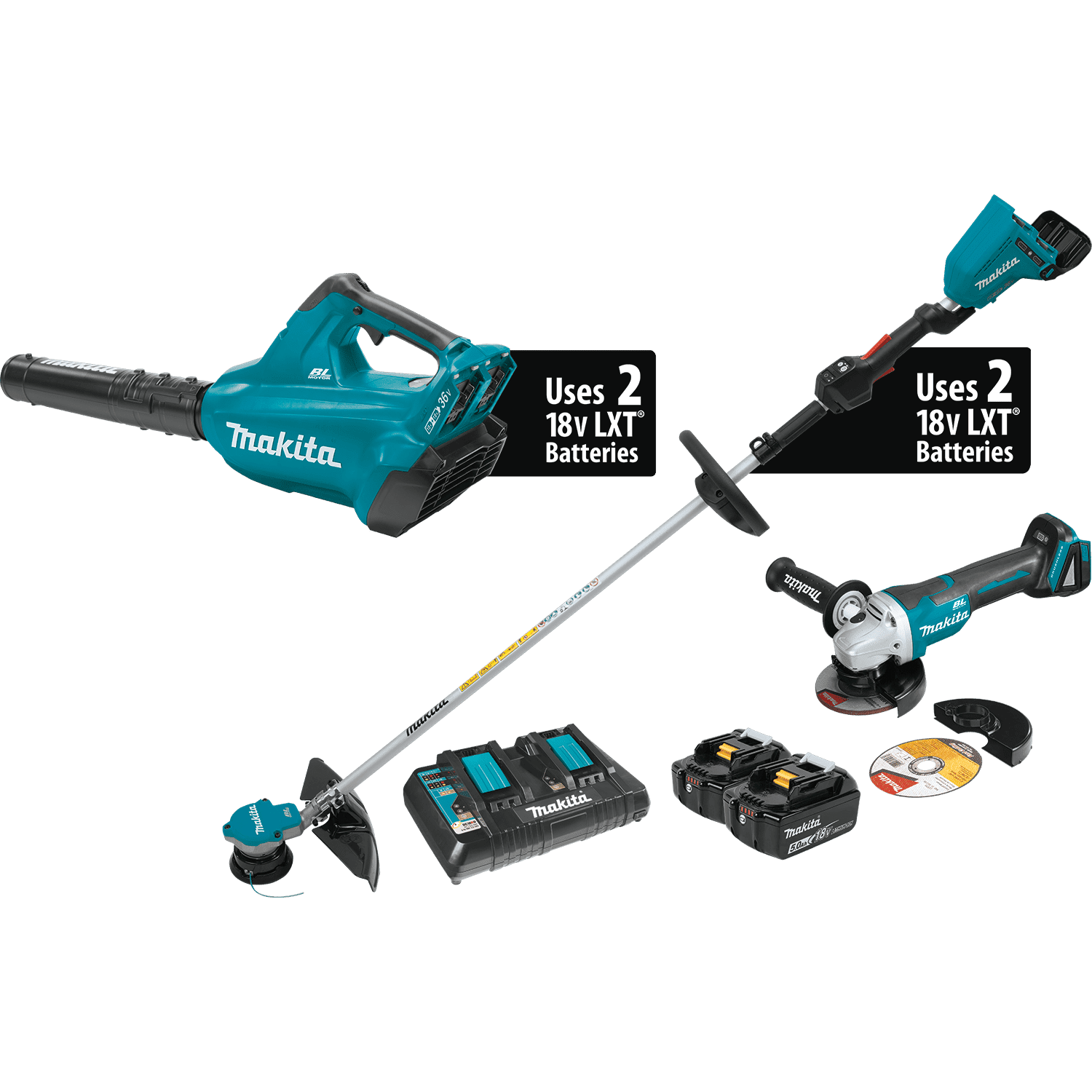 Picture of 18V X2 (36V) LXT Lithium-Ion Brushless Cordless 2-Pc. Combo Kit (5.0Ah) and Brushless Angle Grinder
