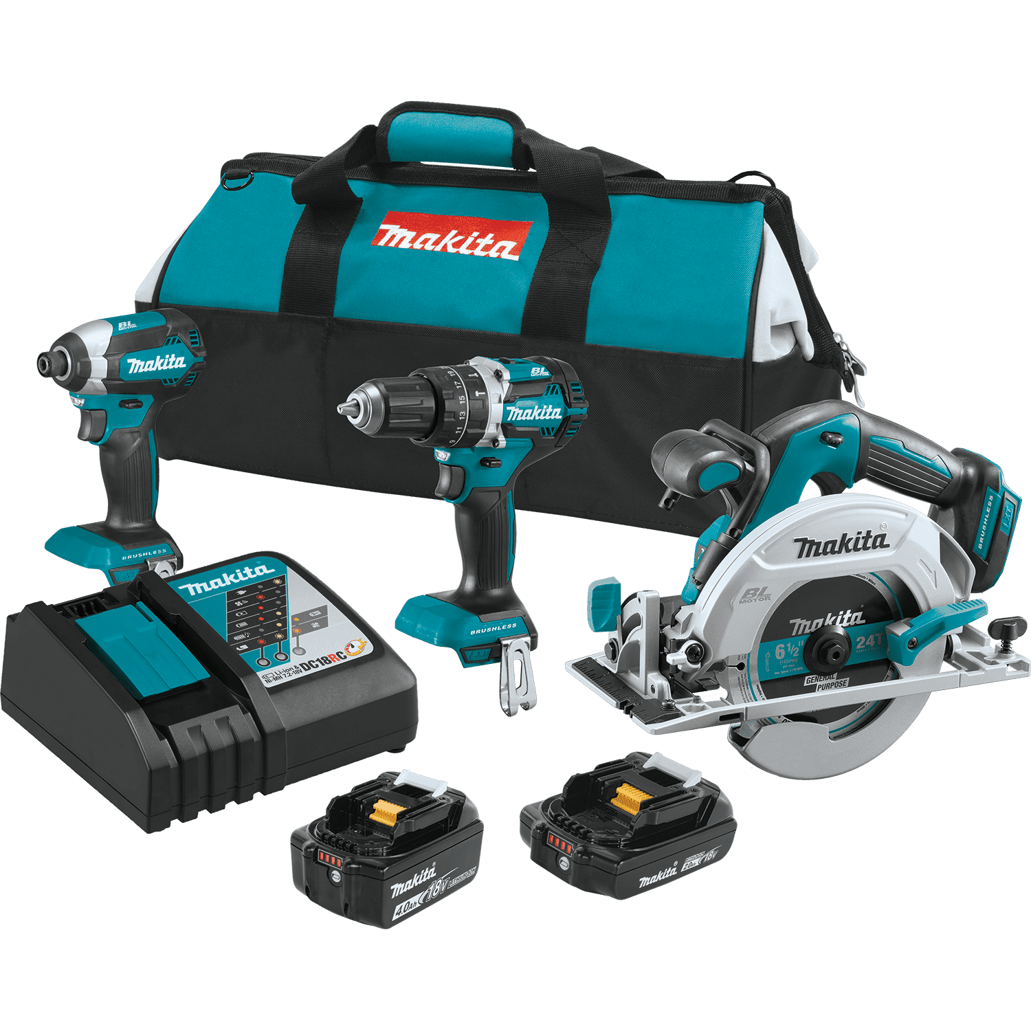 Picture of 18V LXT Lithium-Ion Brushless Cordless 3-Pc. Combo Kit (4.0Ah) (2.0Ah)