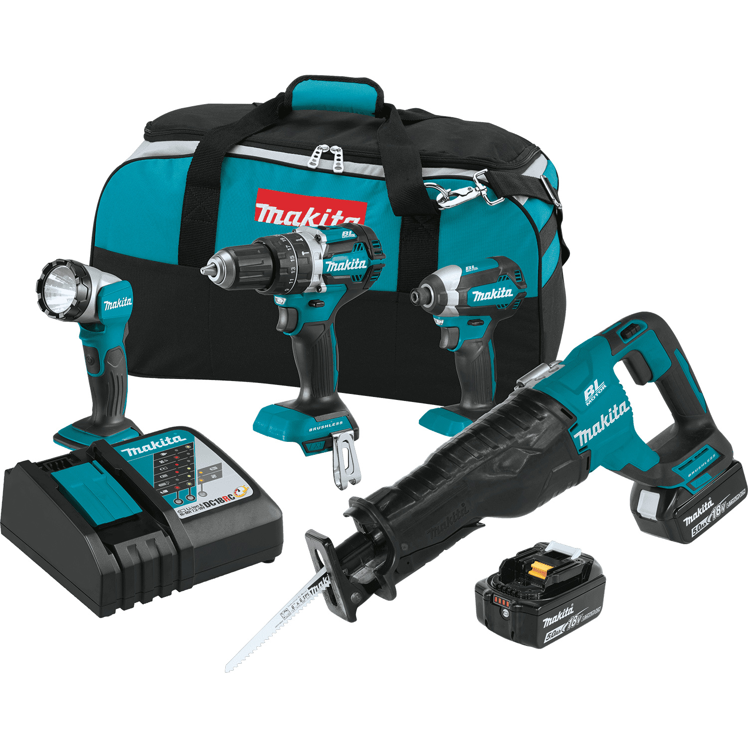 Picture of 18V LXT Lithium-Ion Brushless Cordless 4-Pc. Combo Kit (5.0Ah)