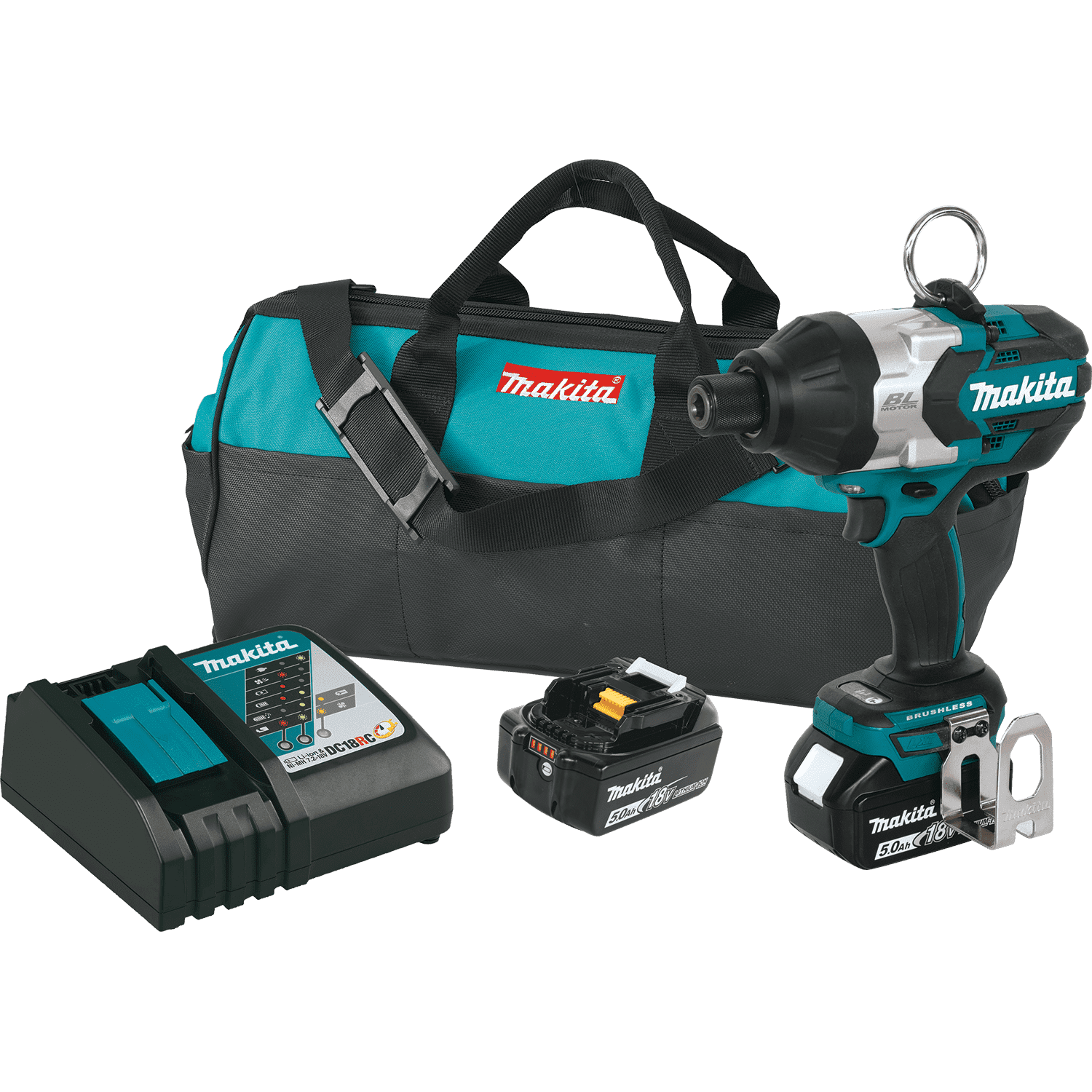 Picture of 18V LXT Lithium-Ion Brushless Cordless High Torque 7/16" Hex Impact Wrench Kit (5.0Ah)