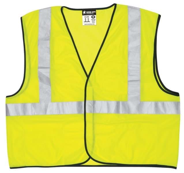Picture of Vest Safety Mesh Green w/ Stripes Silver Class 2 Economy - XL